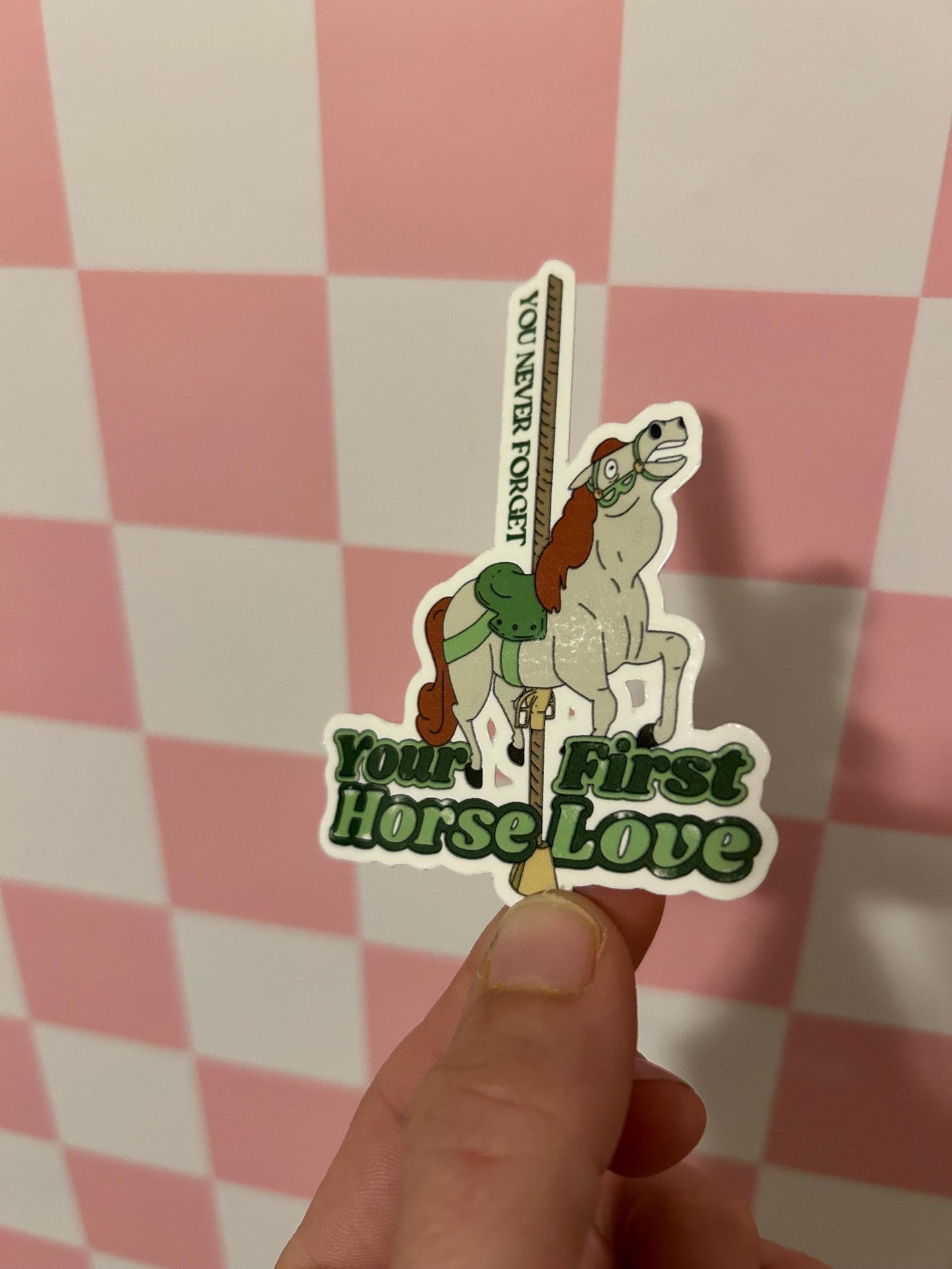 you never forget your first horse love | bobs burgers sticker or magnet | glossy or holographic | Mr Goiter