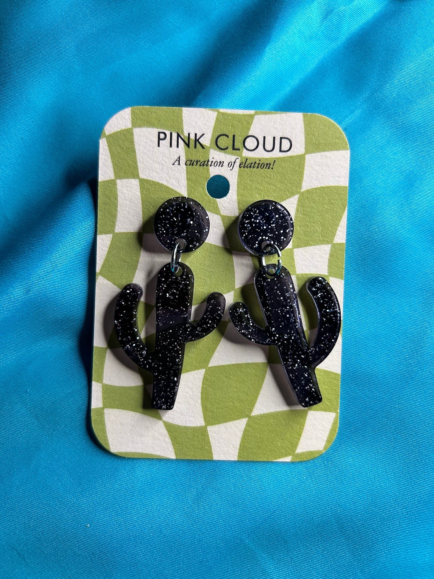 Cactus Earrings | Choose Your Color | Circle Push Back