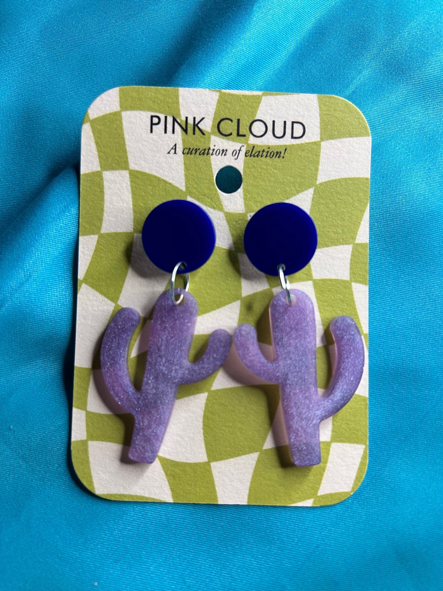 Cactus Earrings | Choose Your Color | Circle Push Back