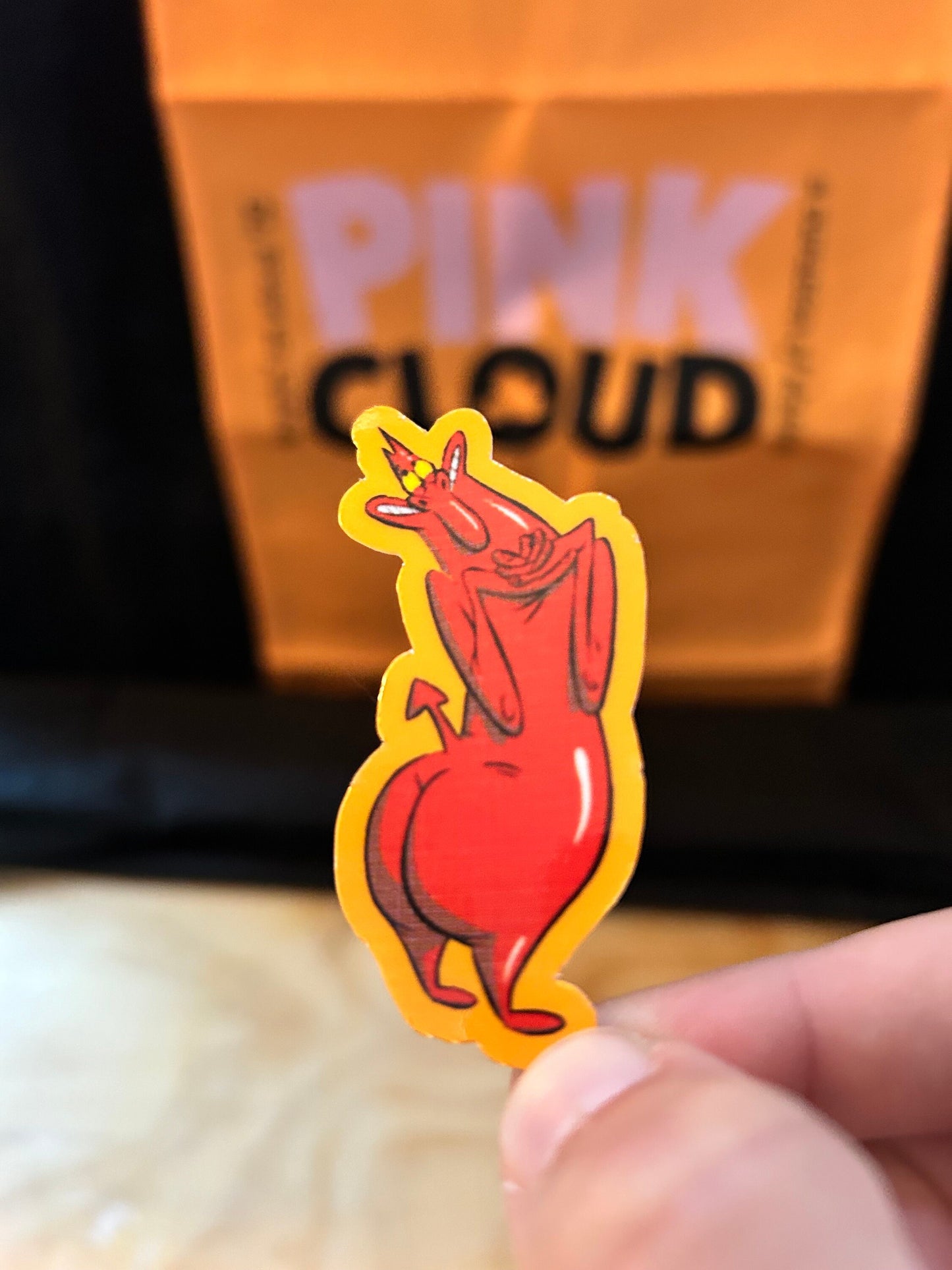 Red guy devil | cow and chicken | I am weasel Sticker | outdoor heavy duty holographic glossy halftone | choose your finish