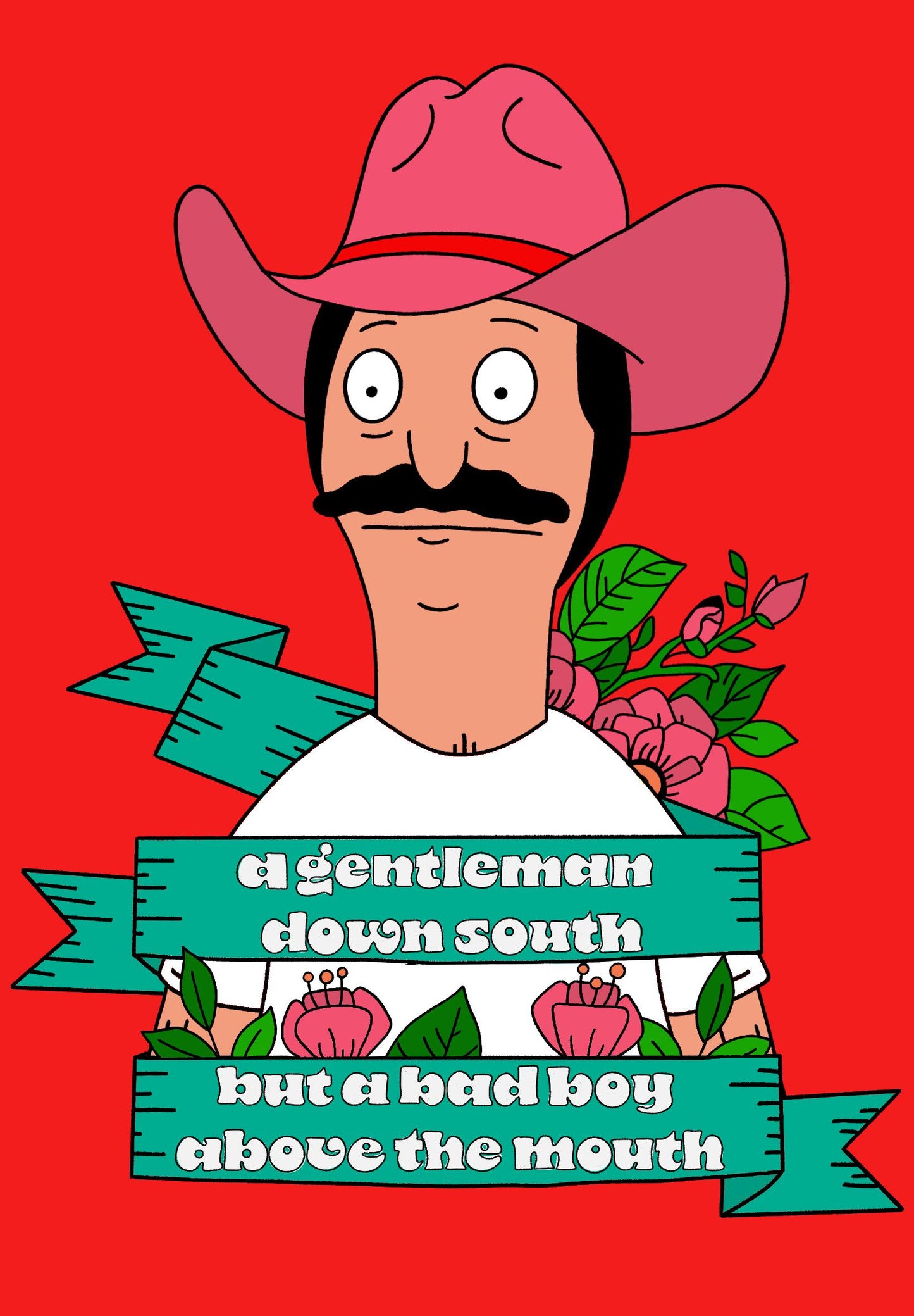 Bob Sticker | A Gentleman Down South but a Bad Boy above the Mouth | Bobs Burgers Fan Art