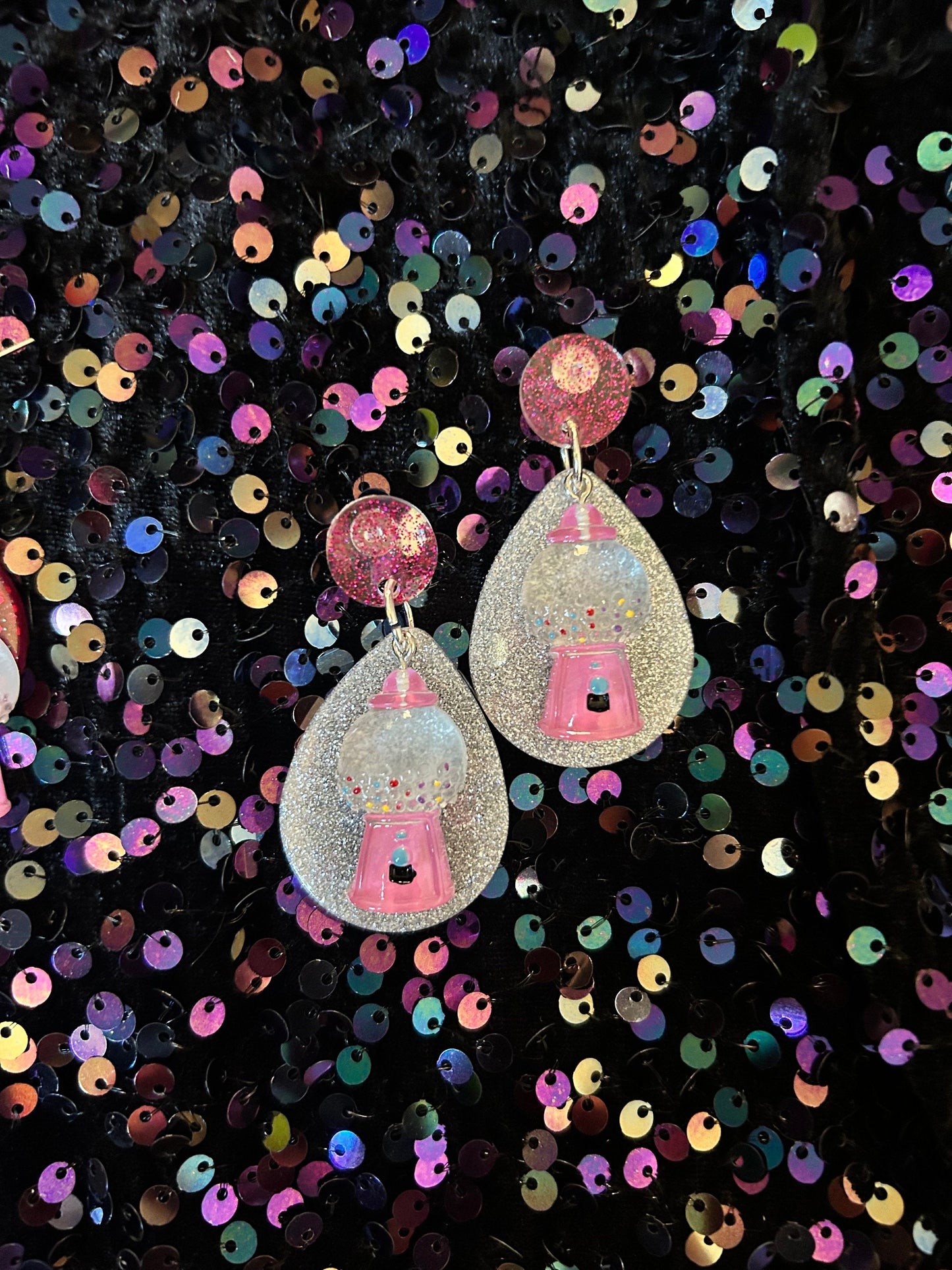 Gumball Earrings | Hubba Bubba or Red Square or Teardrop or Pink Teardrop or Oval