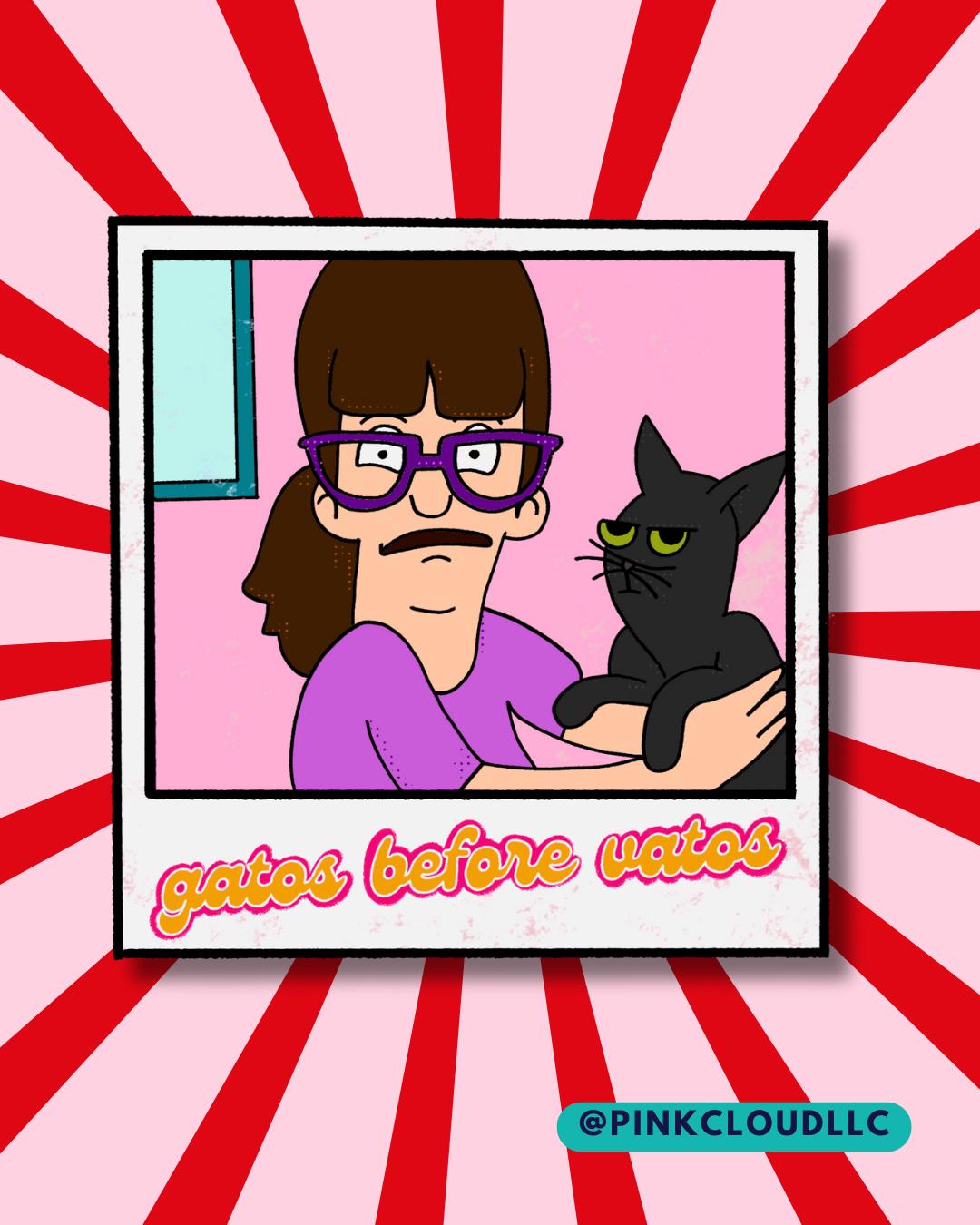 Gatos before Vatos Sticker | Gayle | Jean Clawed Van Damme | Bobs Burgers Fan Art