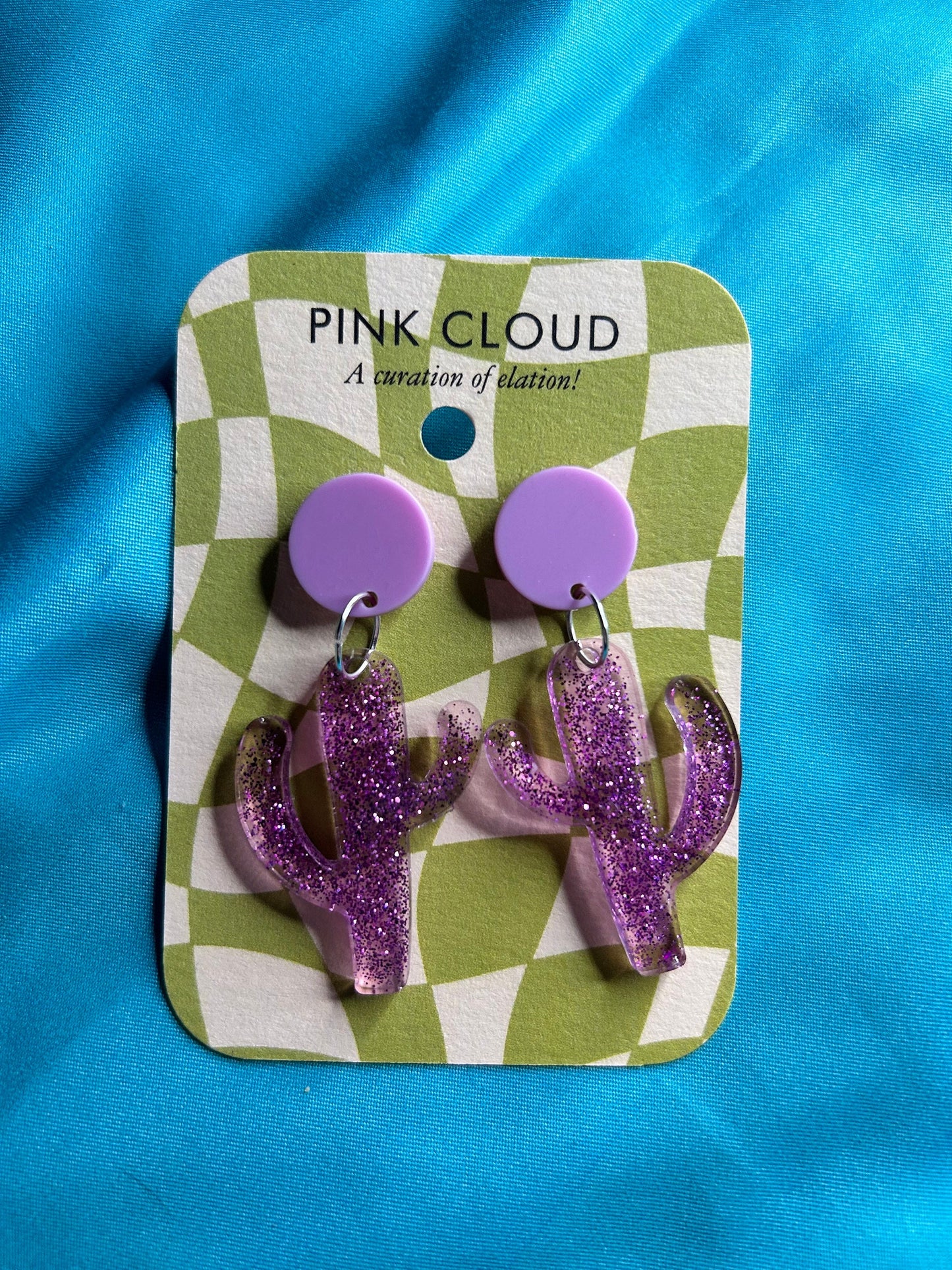 Cactus Earrings | Choose Your Color | Circle Push Back