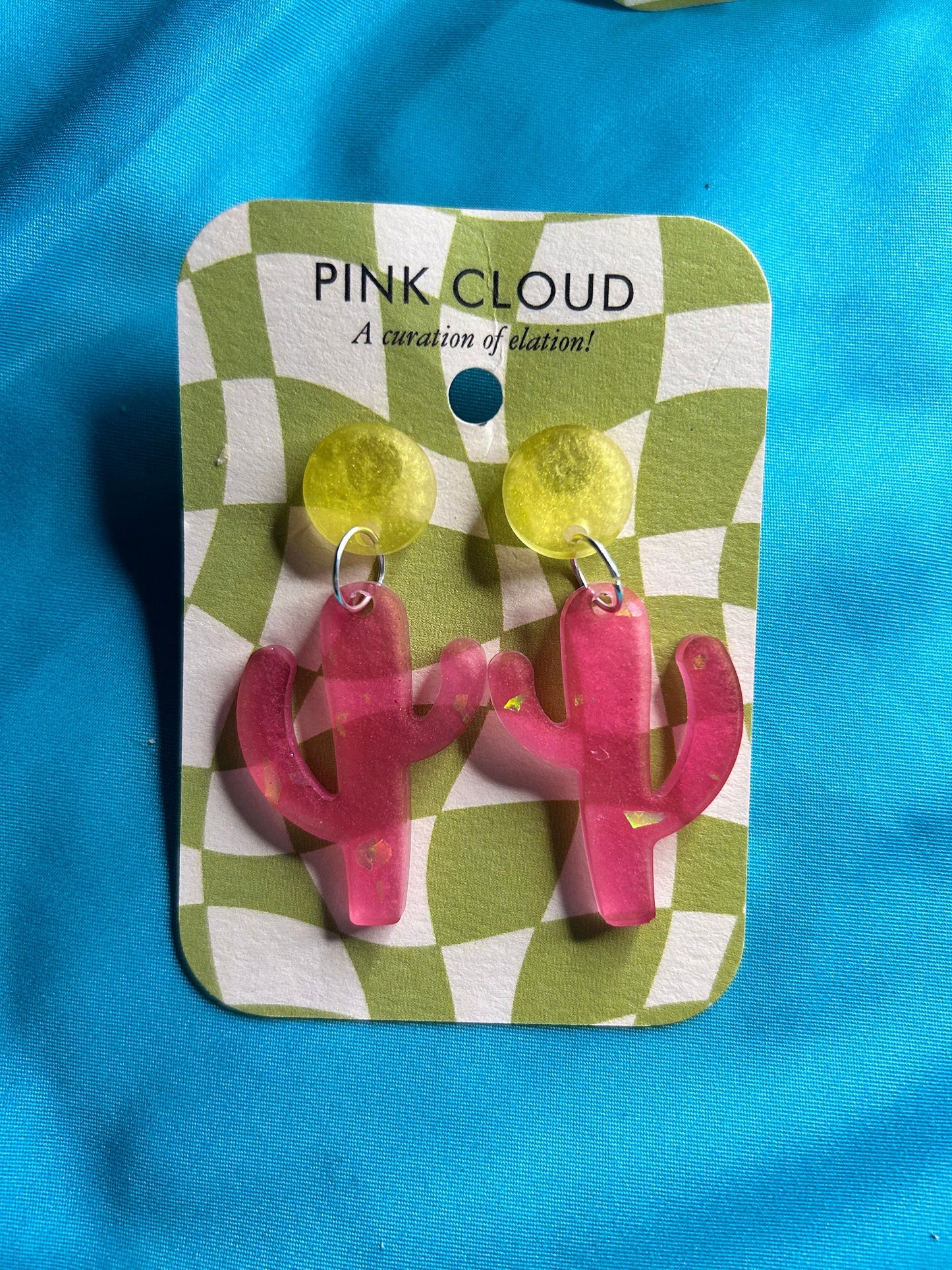 Cactus Earrings | Choose Your Color | Circle Push Back