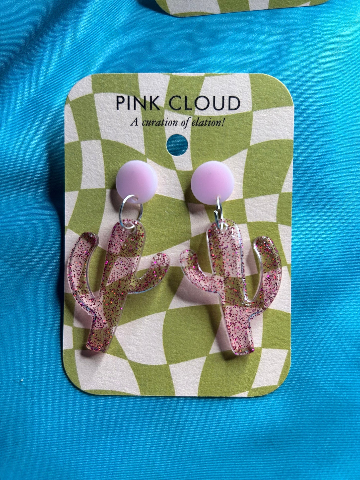 Cactus Earrings | Choose Your Color | Circle Push Back