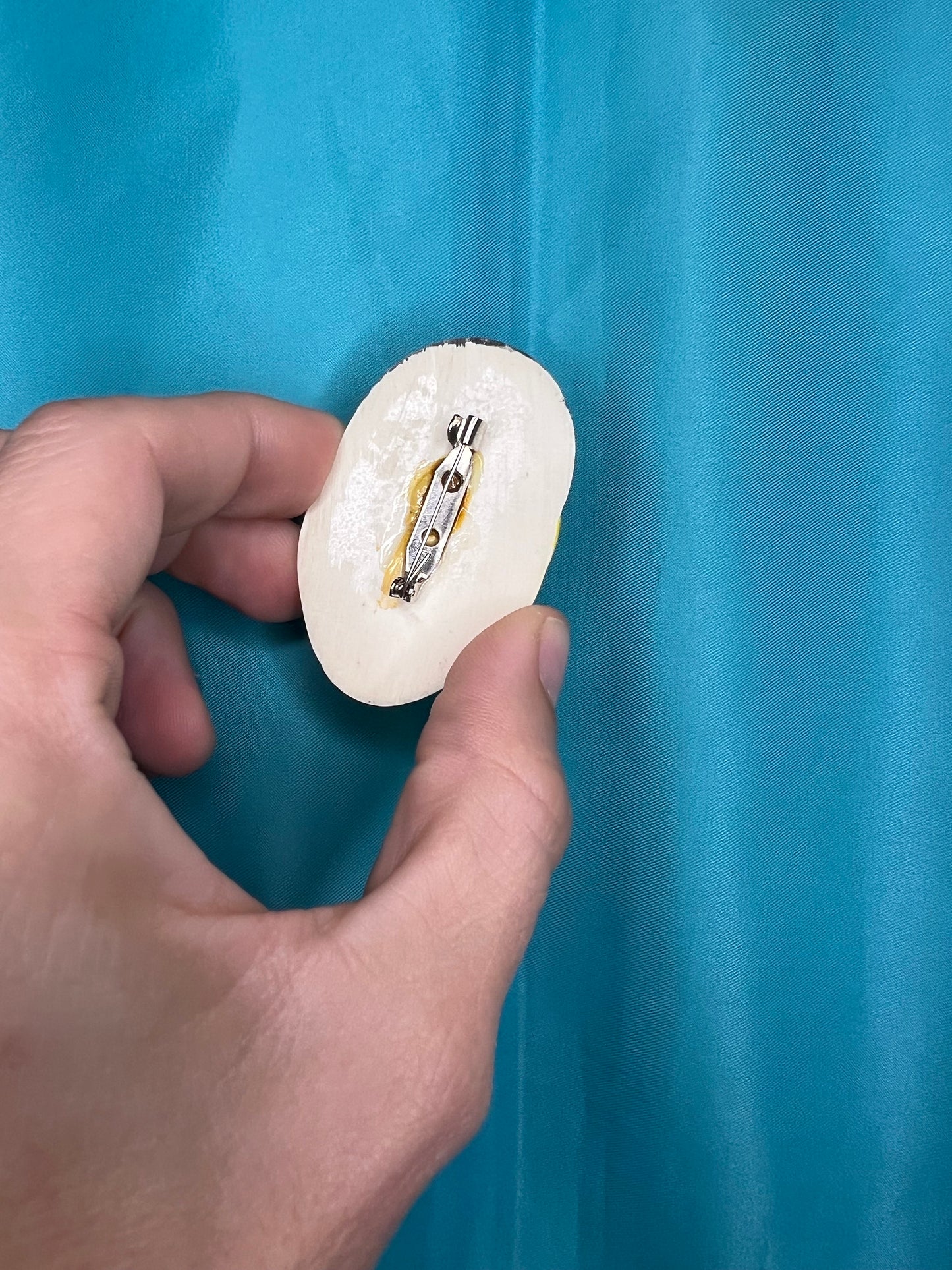 Moon Face Ceramic Pin | Vintage Art