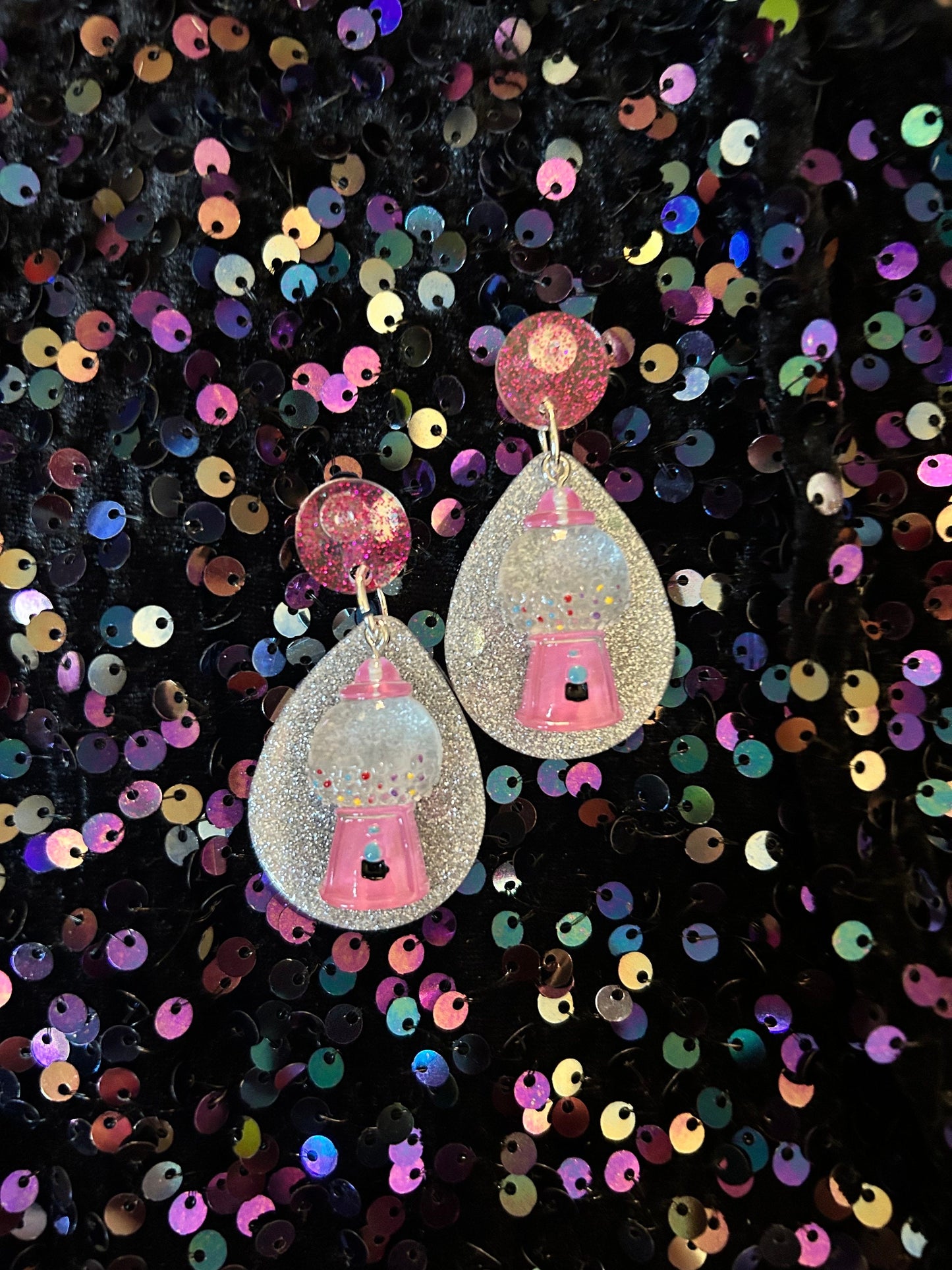 Gumball Earrings | Hubba Bubba or Red Square or Teardrop or Pink Teardrop or Oval