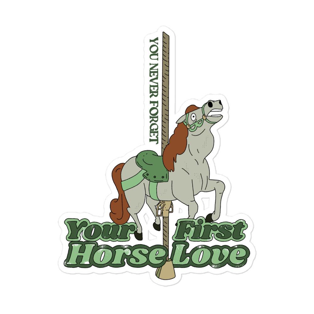 you never forget your first horse love | bobs burgers sticker or magnet | glossy or holographic | Mr Goiter