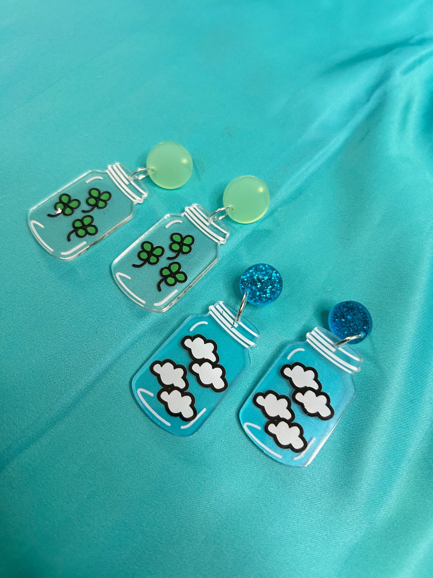 Jar Earrings | Clover, Cloud or Jellyfish Style