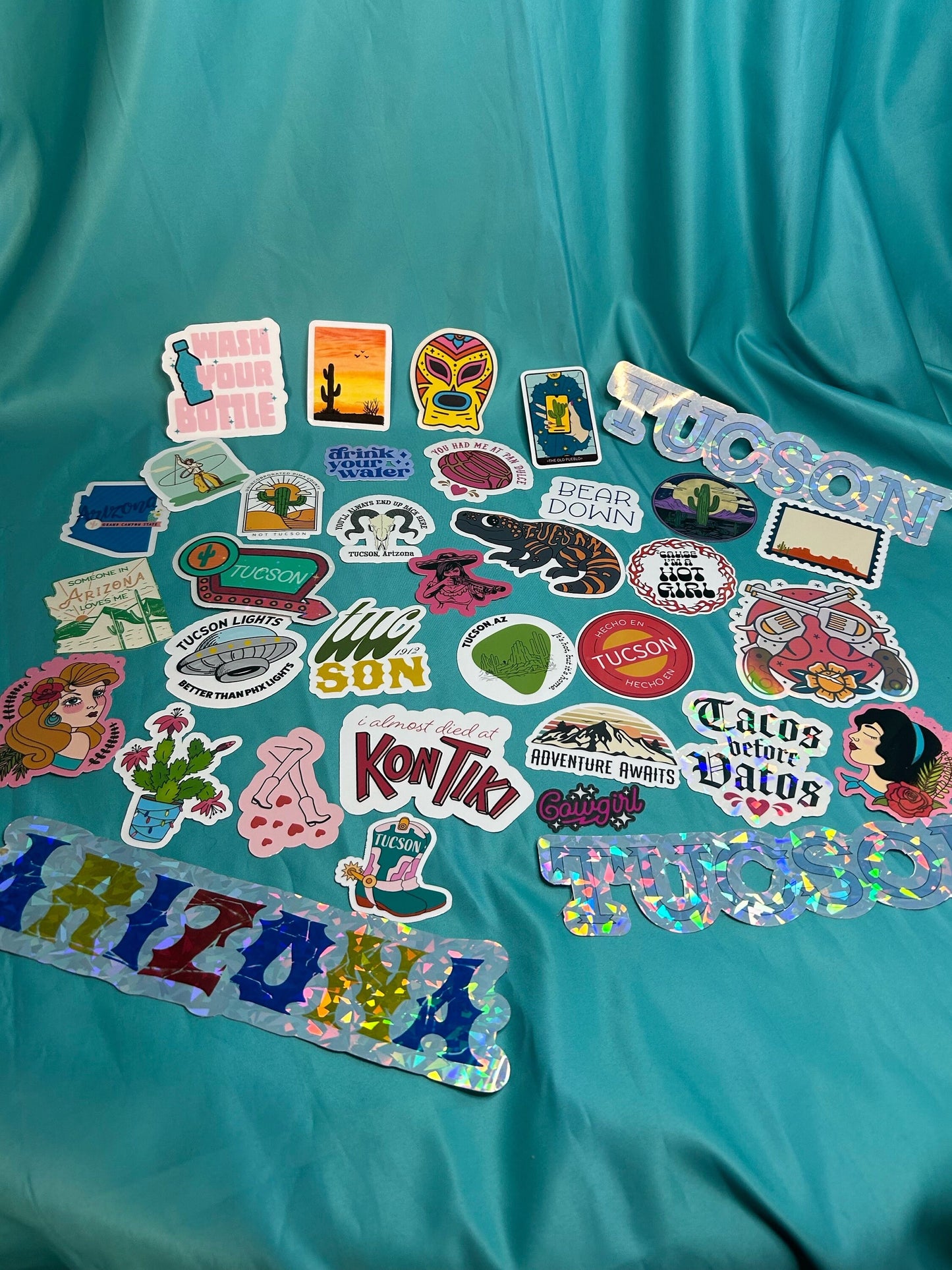 Arizona Sticker Pack of 10 | 3”| finish, designs vary - handdrawn, handprinted stickers in original designs