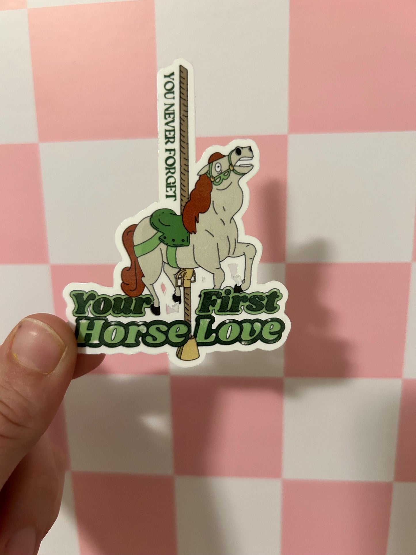 you never forget your first horse love | bobs burgers sticker or magnet | glossy or holographic | Mr Goiter