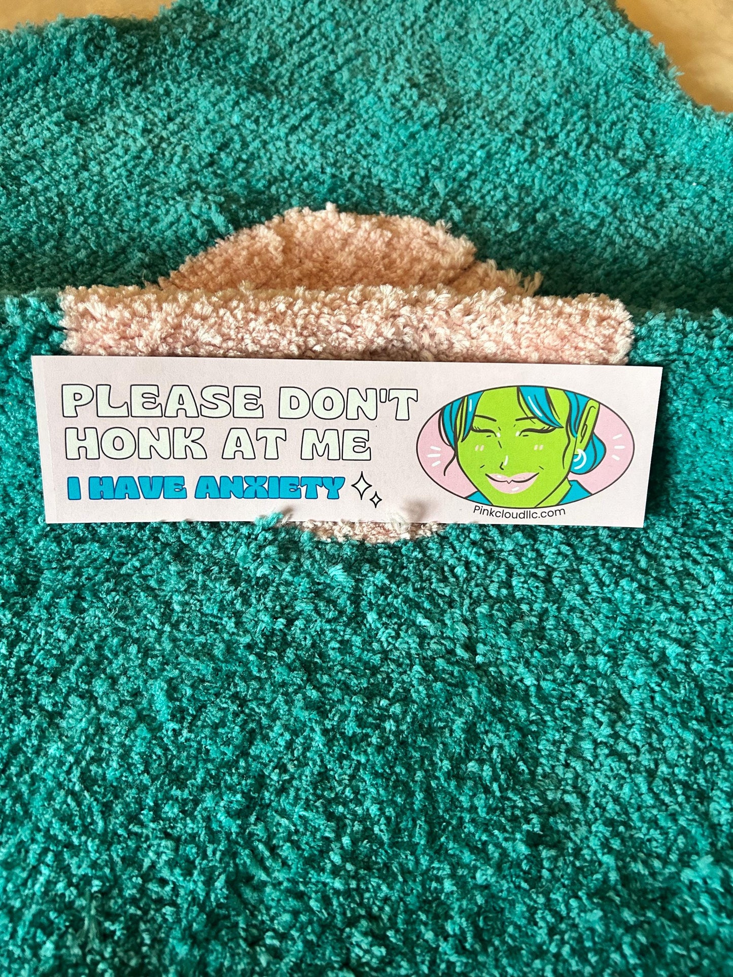 Please don’t Honk at Me | Car Magnet | 9 inches wide | Anxiety