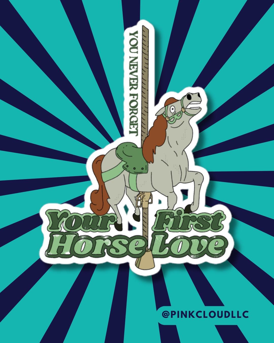 you never forget your first horse love | bobs burgers sticker or magnet | glossy or holographic | Mr Goiter