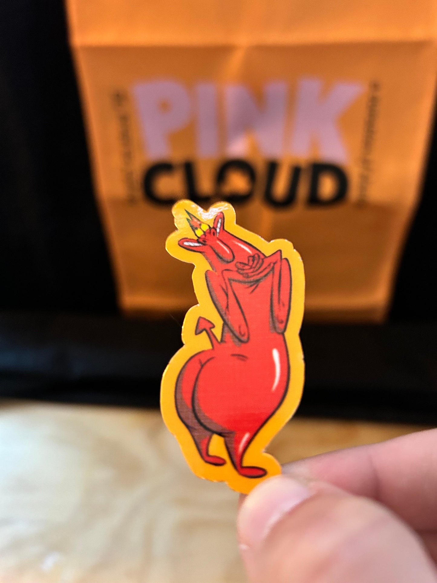 Red guy devil | cow and chicken | I am weasel Sticker | outdoor heavy duty holographic glossy halftone | choose your finish