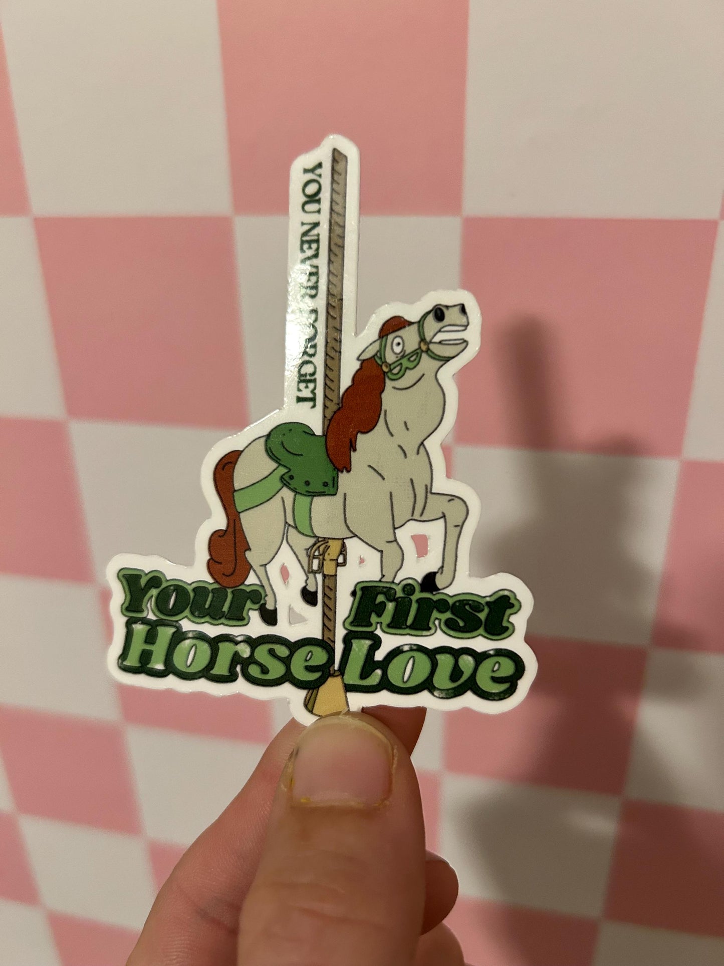 you never forget your first horse love | bobs burgers sticker or magnet | glossy or holographic | Mr Goiter
