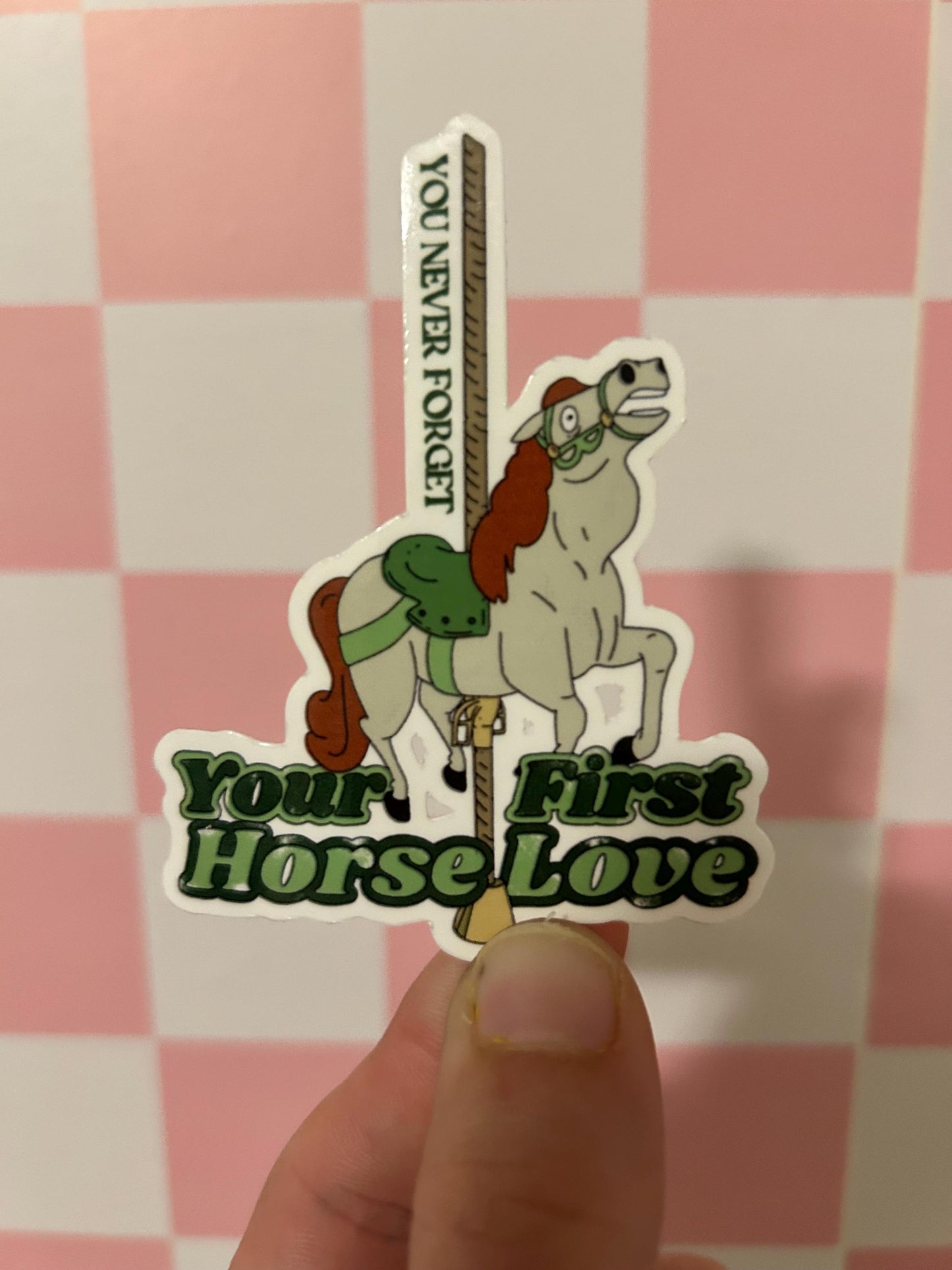 you never forget your first horse love | bobs burgers sticker or magnet | glossy or holographic | Mr Goiter