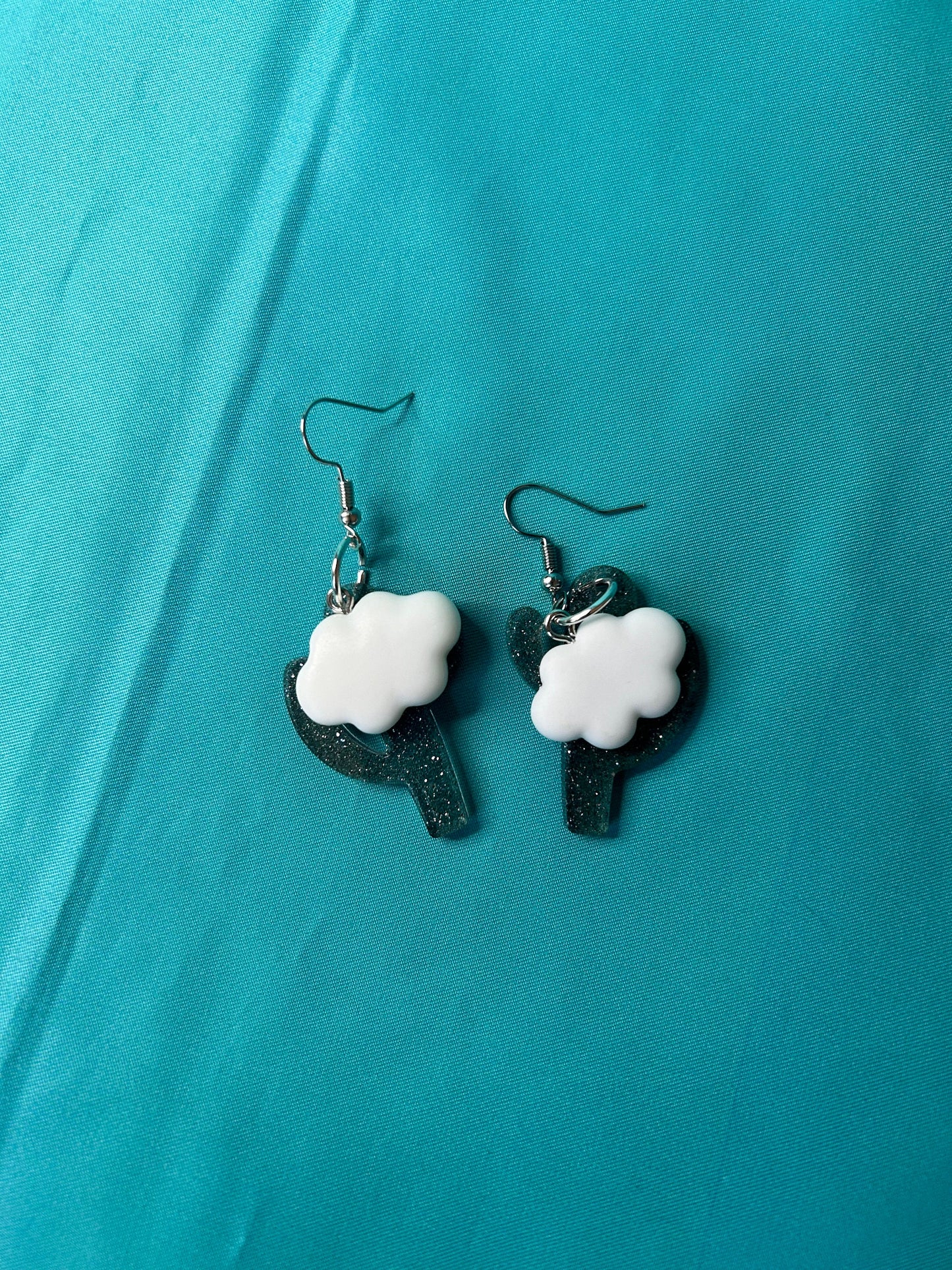 Saguaro Cactus and Cloud Earrings | Blue, Silver and Pink, Pink and Orange