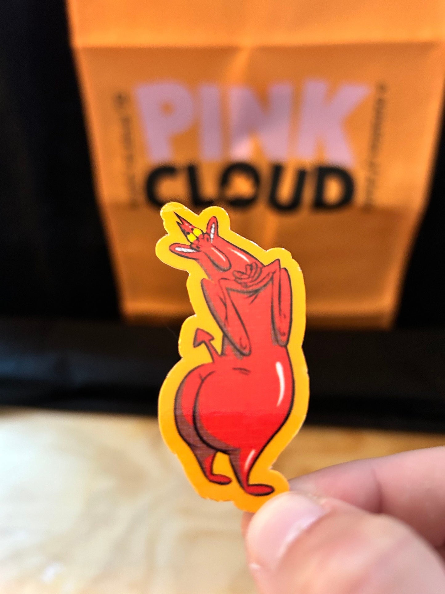 Red guy devil | cow and chicken | I am weasel Sticker | outdoor heavy duty holographic glossy halftone | choose your finish