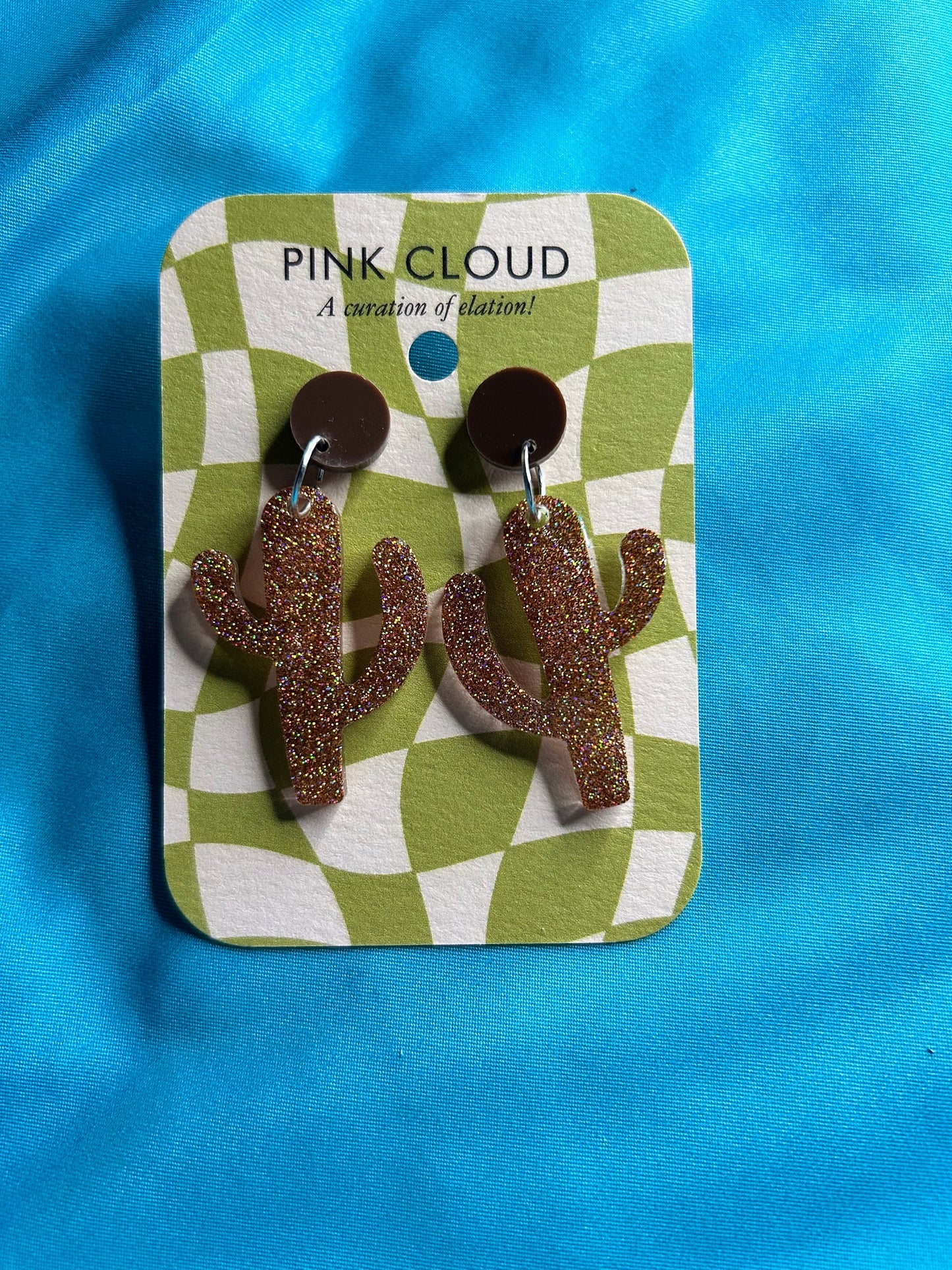 Cactus Earrings | Choose Your Color | Circle Push Back