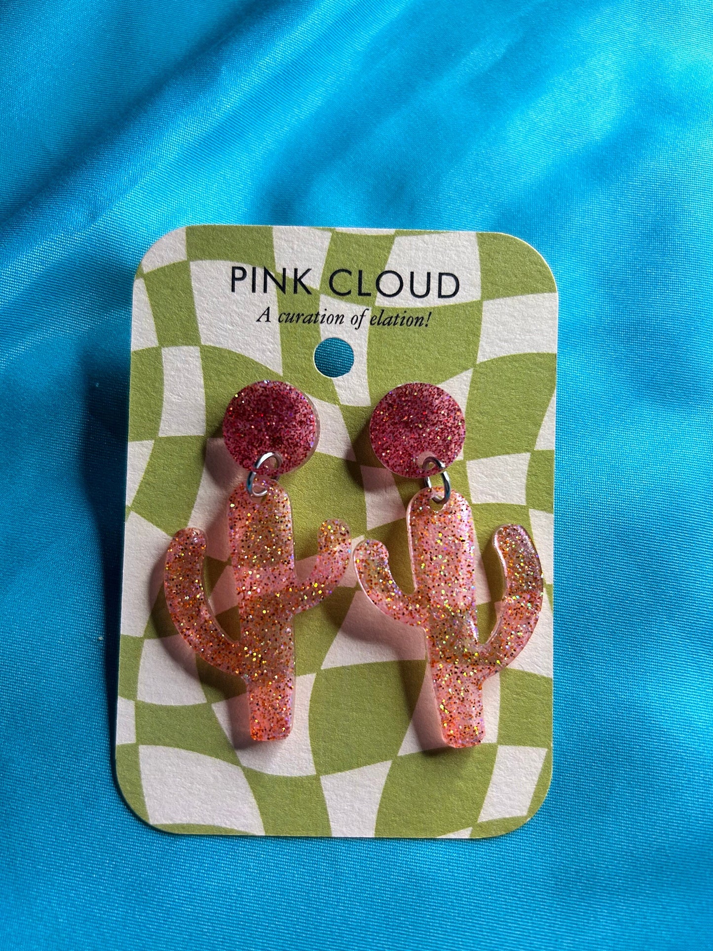Cactus Earrings | Choose Your Color | Circle Push Back