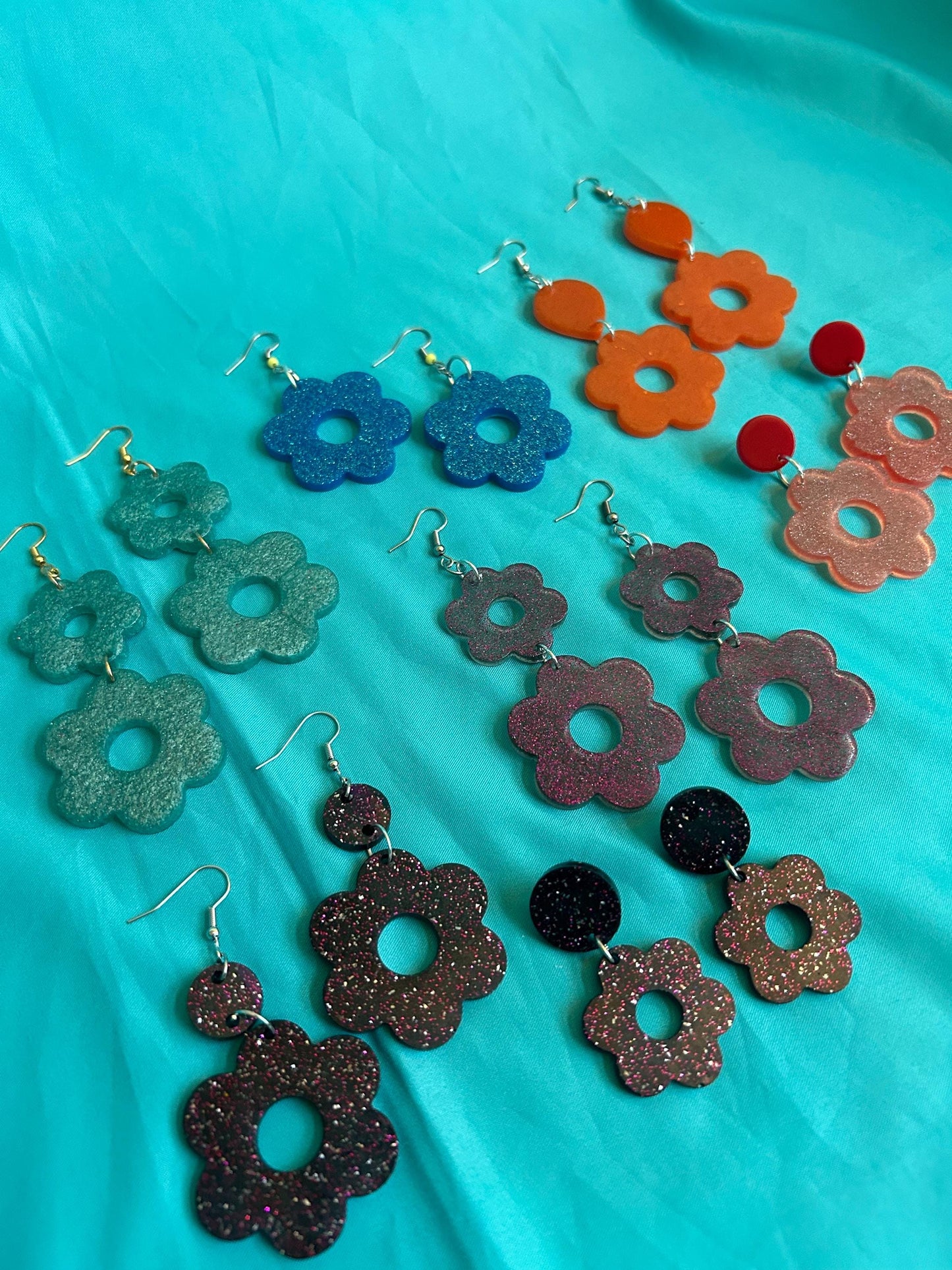 Large Tiered Flower Earrings | Handmade with Different Styles