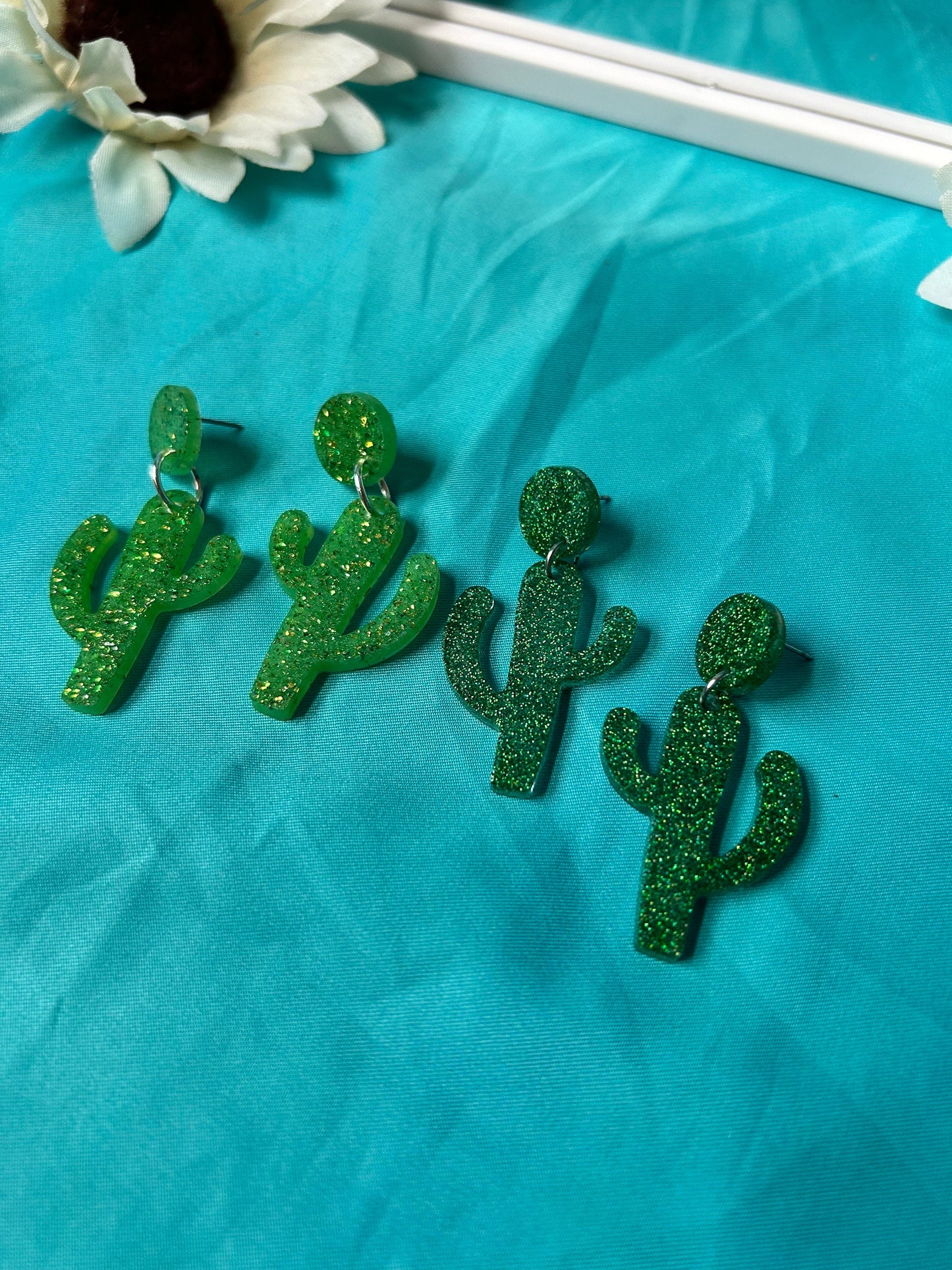 Cactus Earrings | Choose Your Color | Circle Push Back