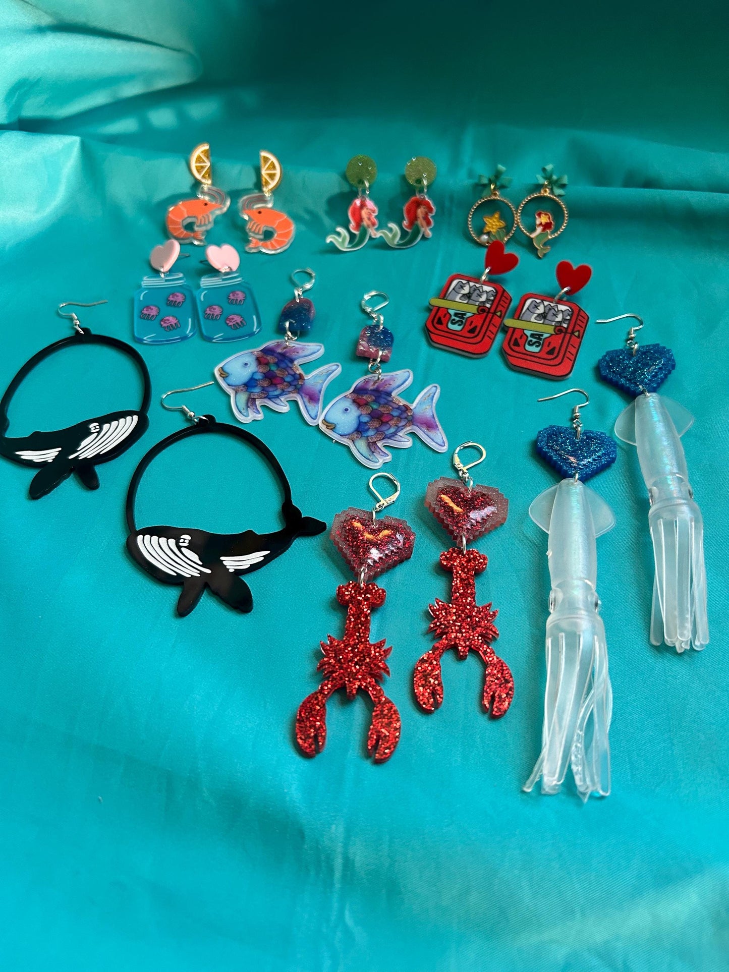 Ocean Animal Earrings | Choose Your Animal | Sardines, Mermaids, Squishy Squid, Whales, Shrimp, Lobster or Jellyfish