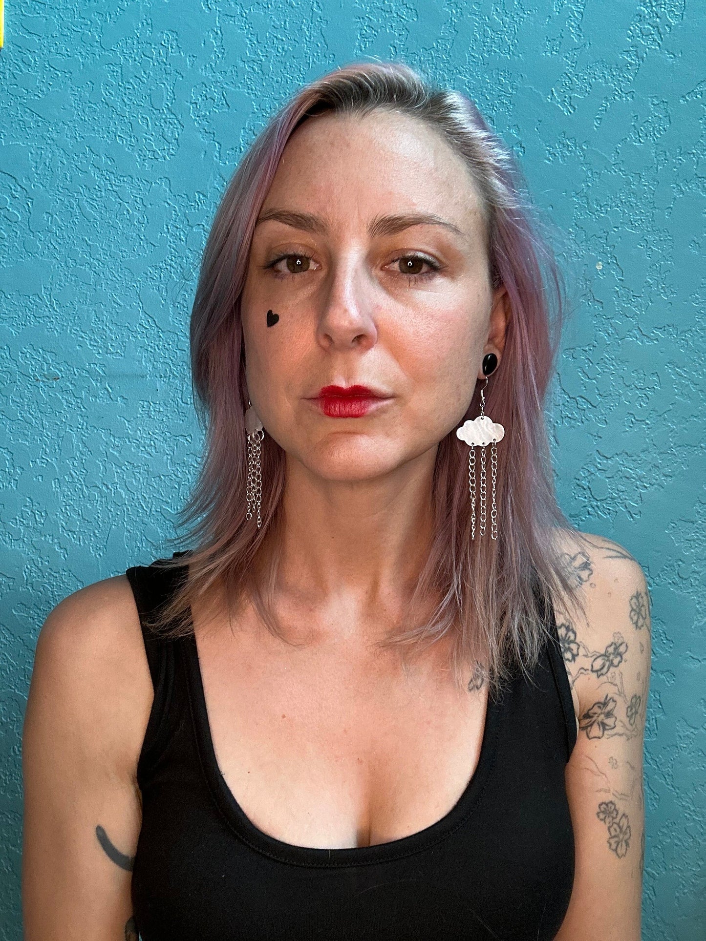 Cloud Earrings | Pearleascent with Dangle Chain Rain