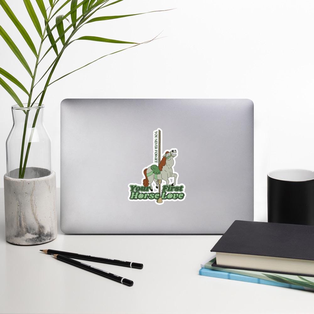 you never forget your first horse love | bobs burgers sticker or magnet | glossy or holographic | Mr Goiter