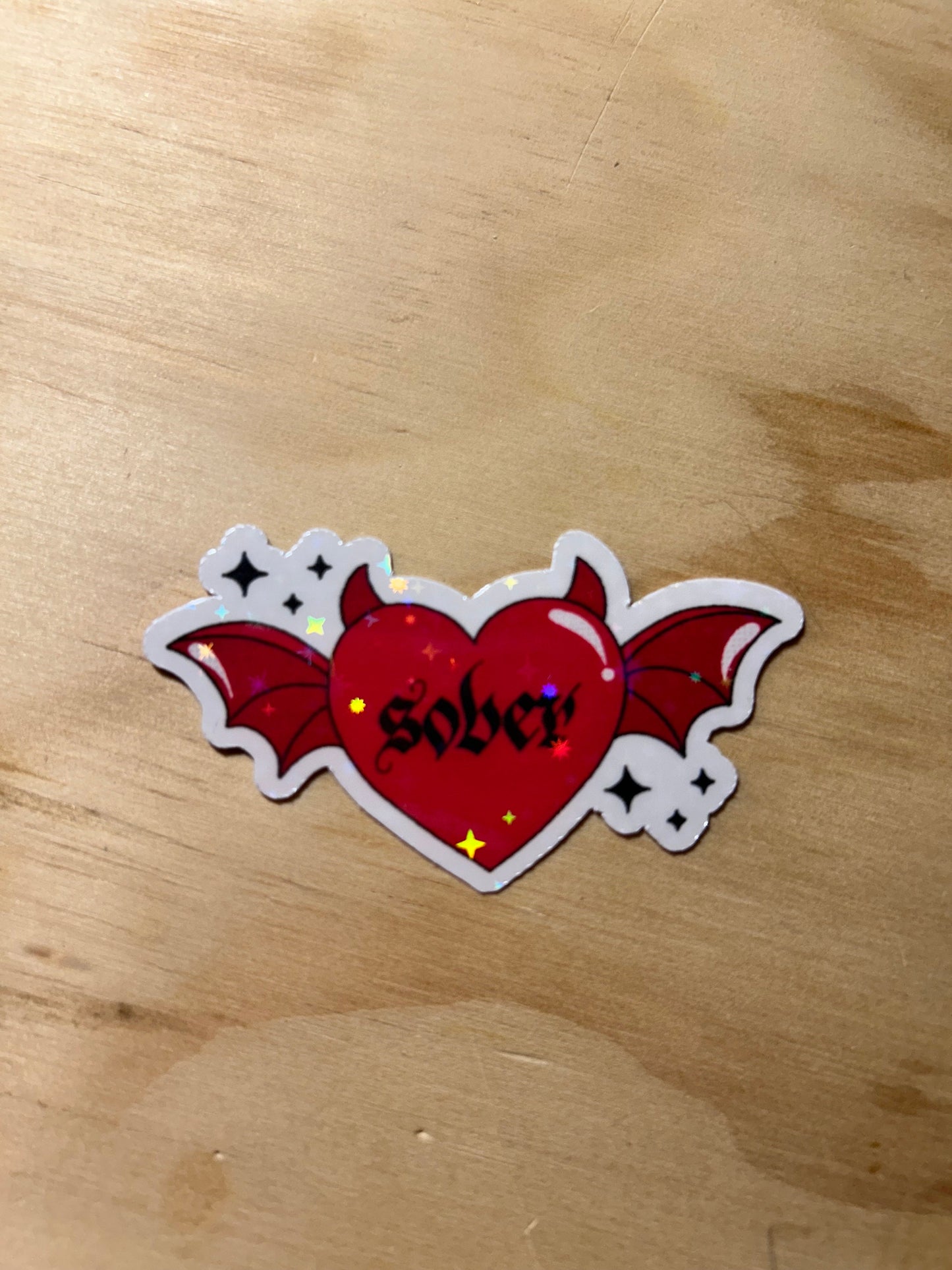 Naughty Sober Heart Sticker