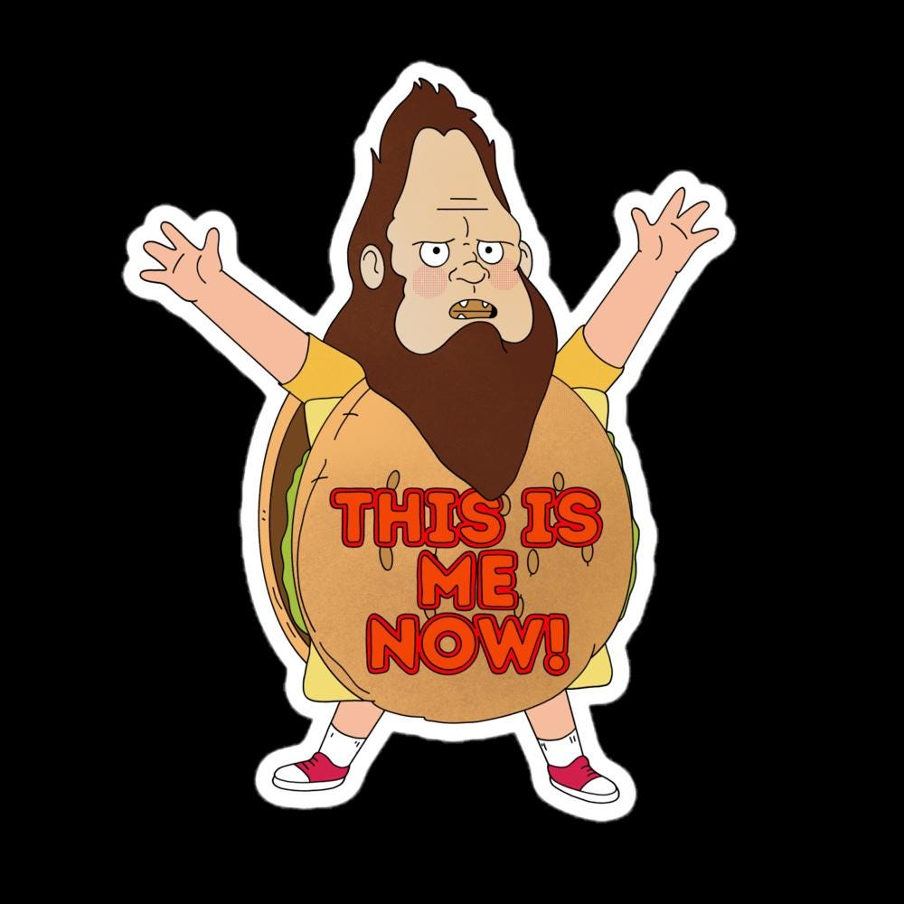 Beefsquatch Sticker | Gene Belcher | This is me now! | Bobs Burgers Fan Art