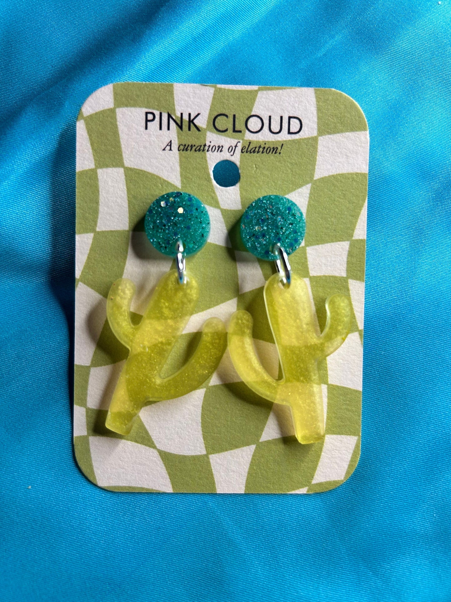 Cactus Earrings | Choose Your Color | Circle Push Back