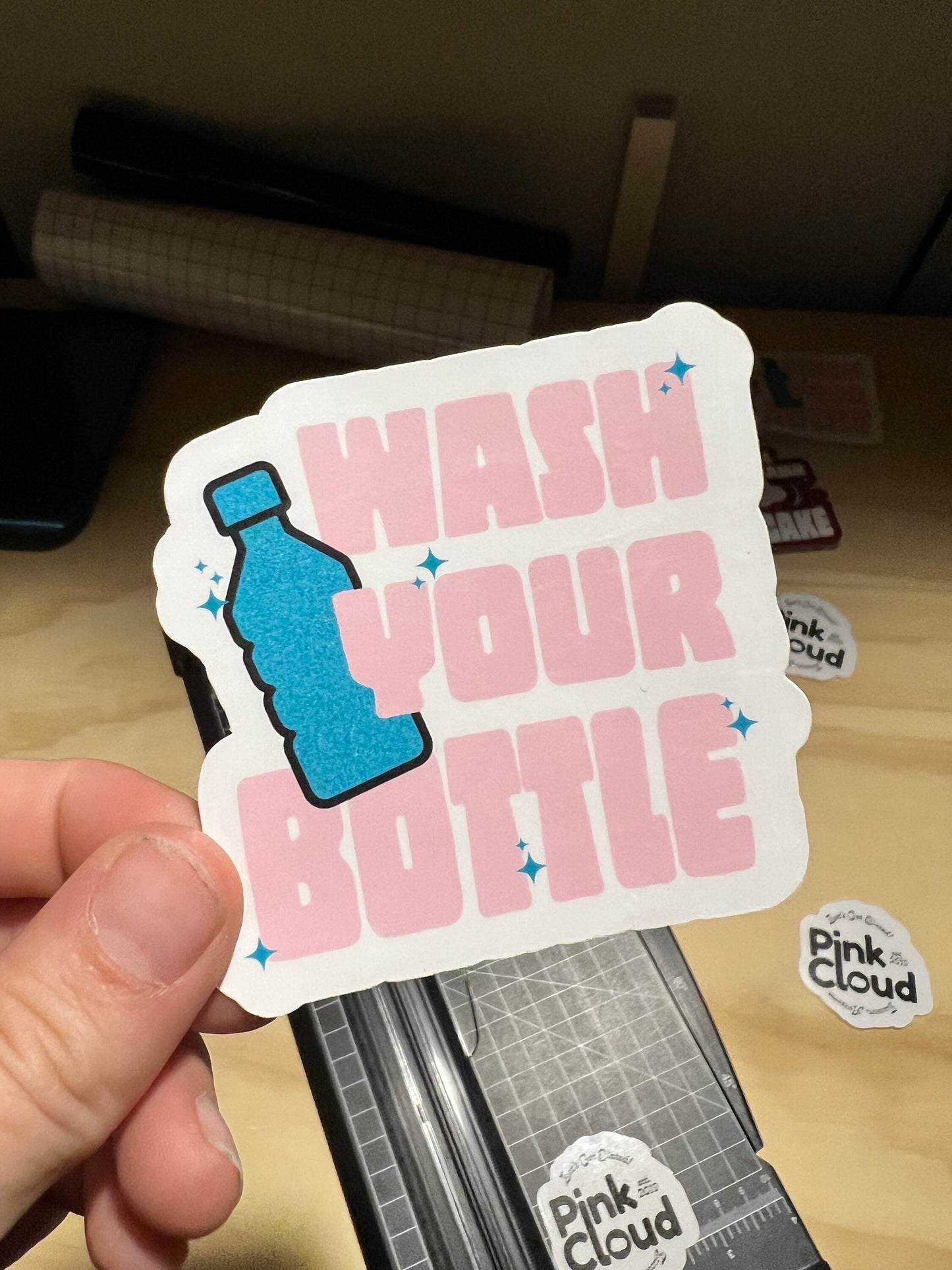 Wash Your Bottle Sticker heavy duty outdoor clear glossy holographic