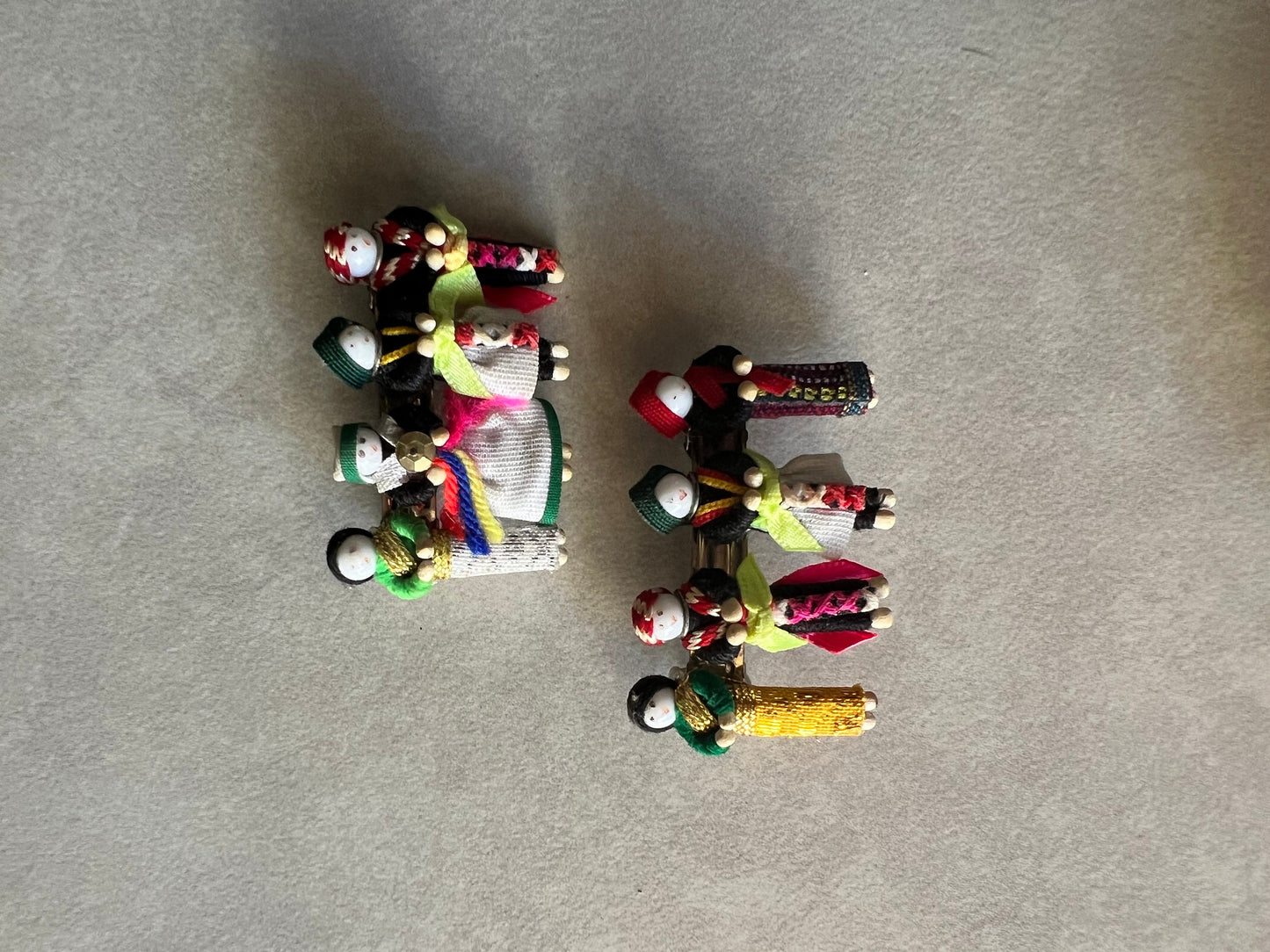 Vintage Handmade People Hair Clips: Novelty Child Barrettes