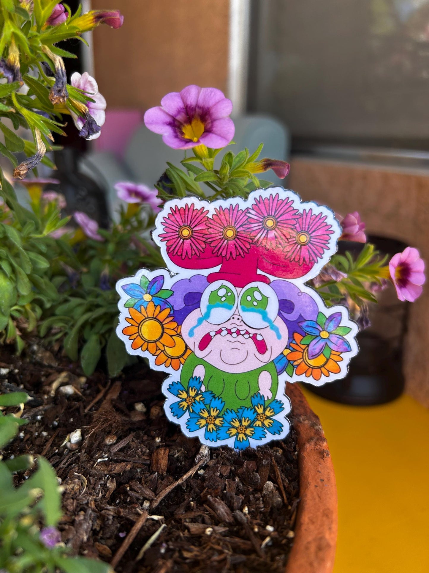 Crying Truffles Sticker | chowder | outdoor heavy duty holographic glossy halftone | choose your size and finish
