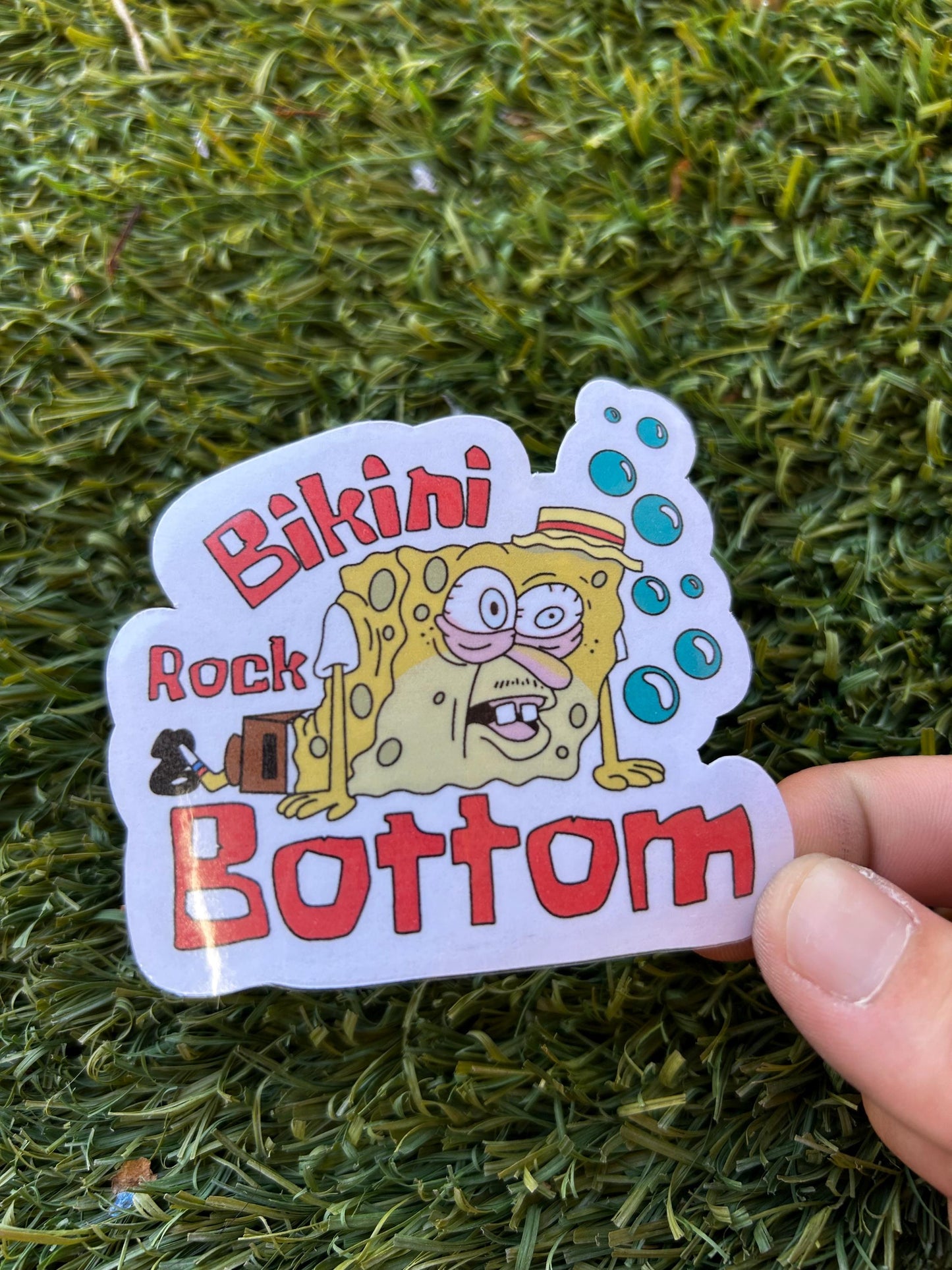 Bikini Rock Bottom Sticker | Recovery and Sobriety Humor | Choose your Size and Finish