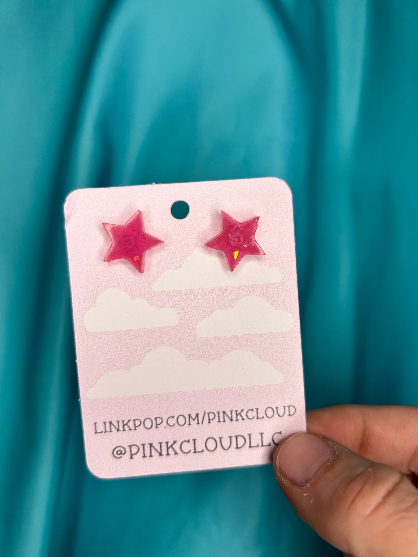 Small glitter resin star earrings stud earrings cute post back holographic