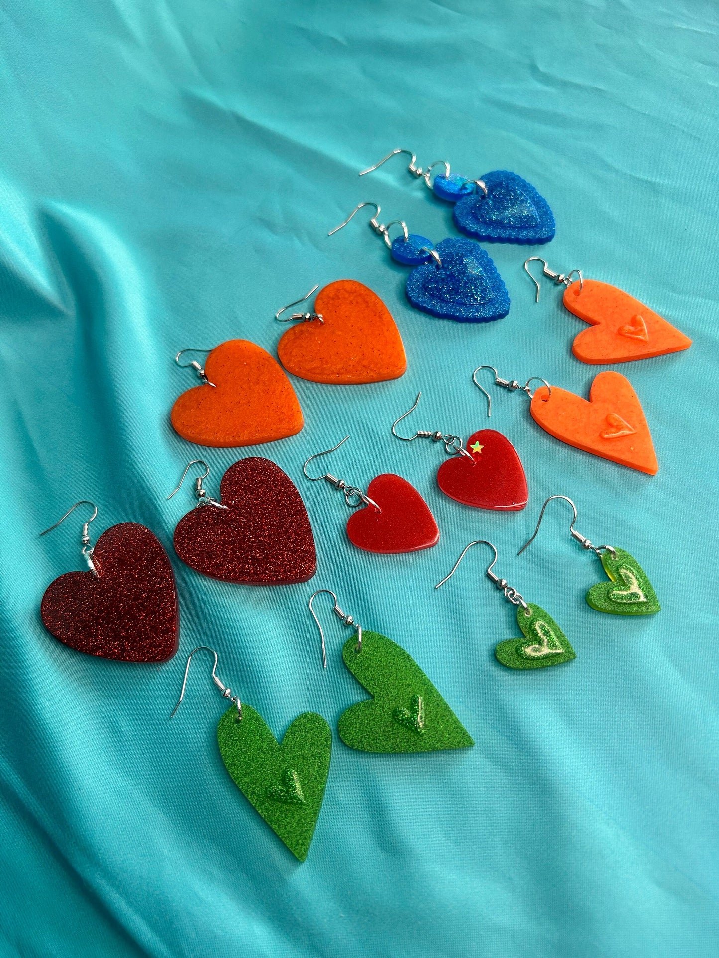 Heart Statement Earrings | Choose Your Style | Hook Backs | Good for Gauges Plugs Tunnels