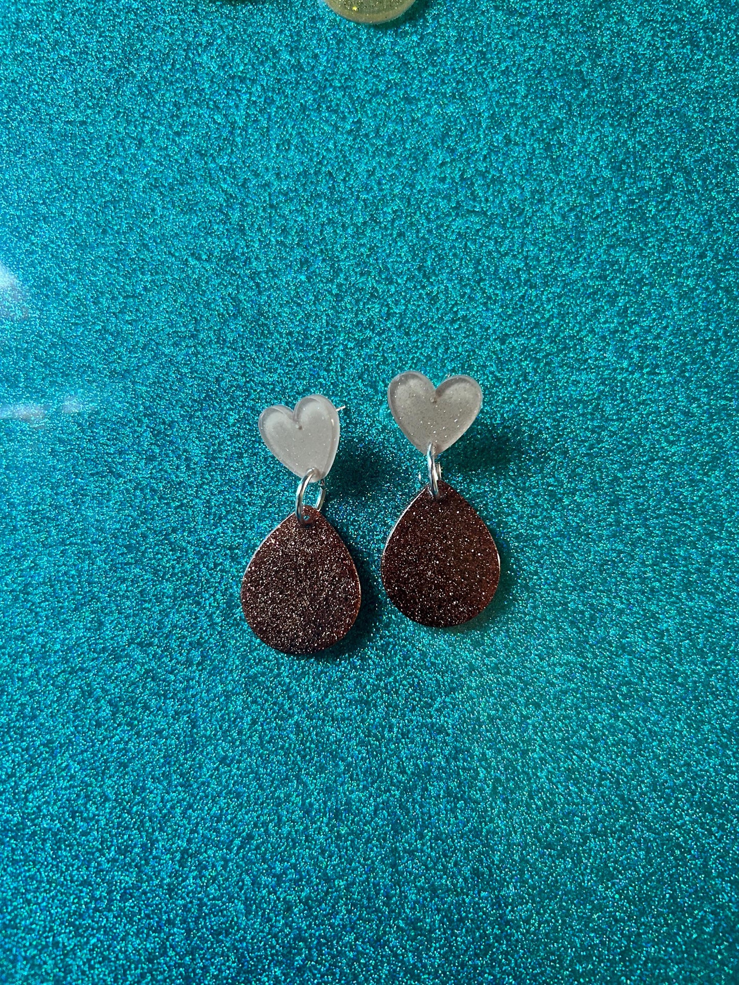 Small Teardrop Statement Earrings | Choose Your Style and Color from Bronze, Pink or Gold