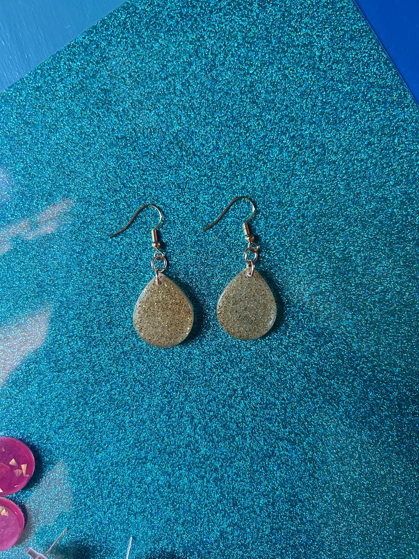 Small Teardrop Statement Earrings | Choose Your Style and Color from Bronze, Pink or Gold