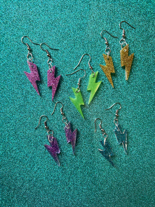 Little Lightning Bolt Earrings | Choose Your Color and Style