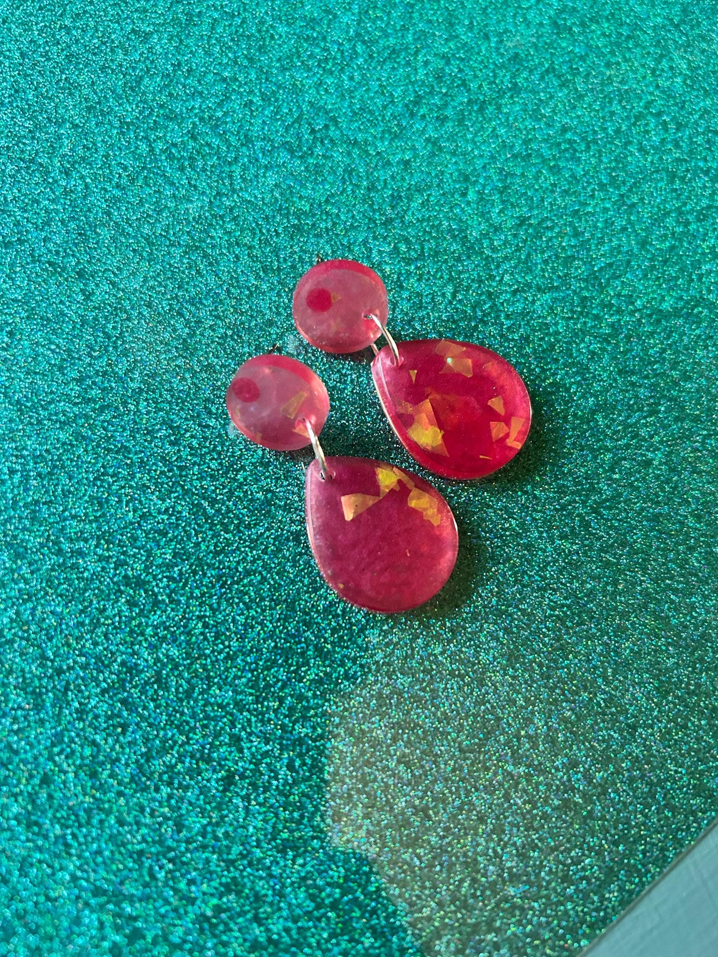 Small Teardrop Statement Earrings | Choose Your Style and Color from Bronze, Pink or Gold