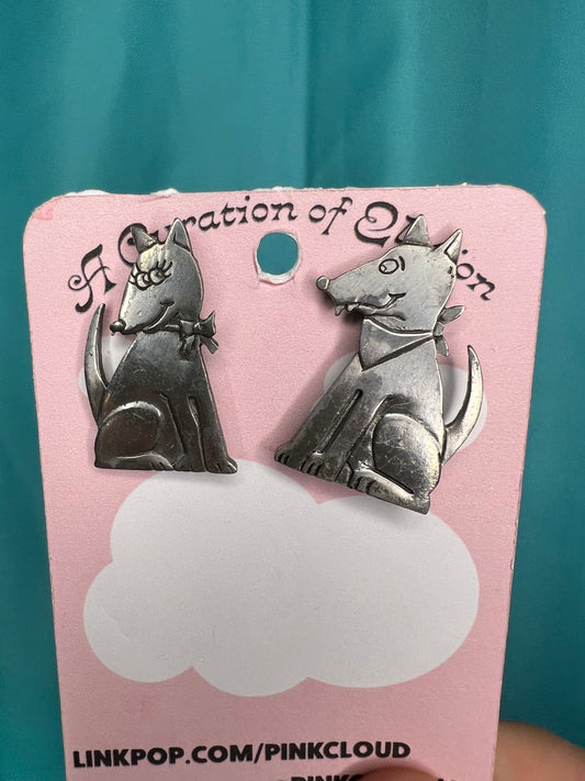 Stainless Steel Handmade Tribal Mexican square stud earrings with etched pattern