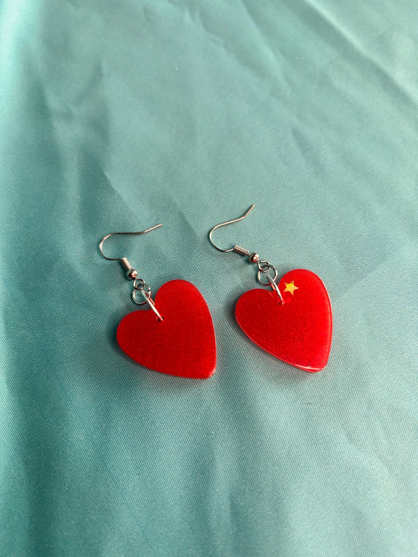Heart Statement Earrings | Choose Your Style | Hook Backs | Good for Gauges Plugs Tunnels