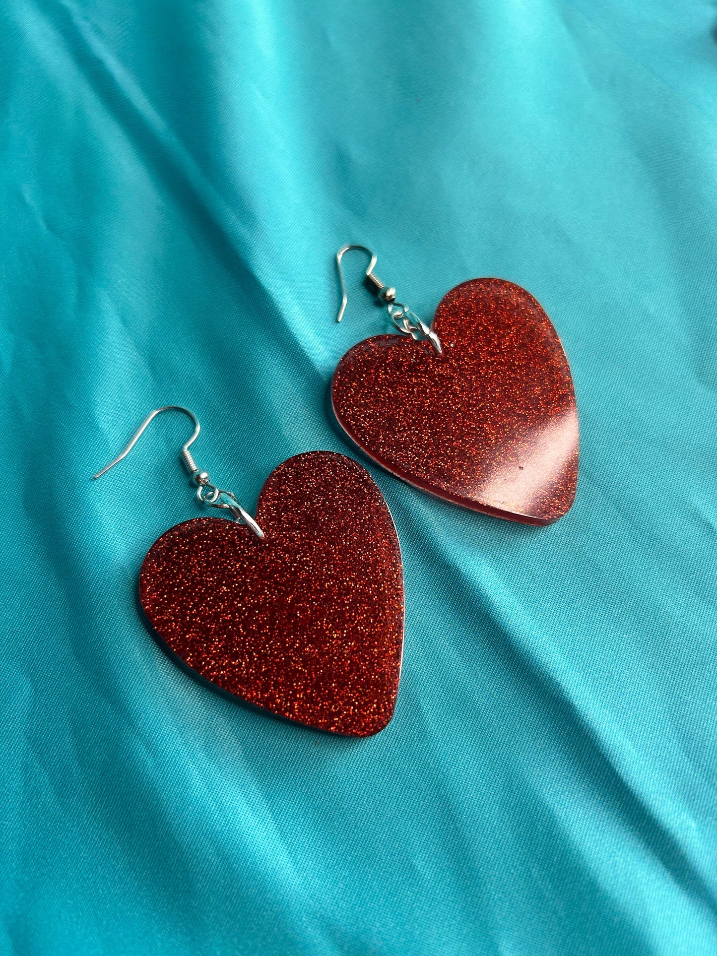 Heart Statement Earrings | Choose Your Style | Hook Backs | Good for Gauges Plugs Tunnels