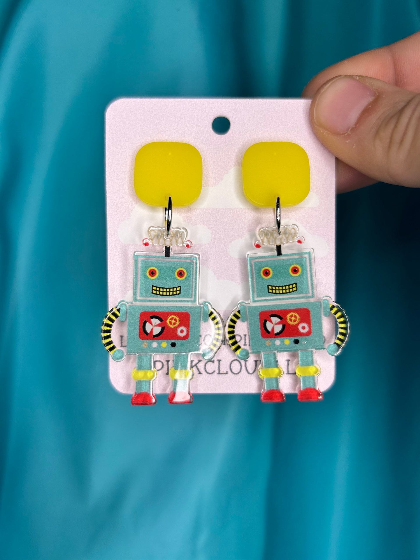 Smiling Robot Earrings | Pushbacks or Lever backs