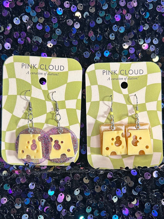 Swiss Cheese Earrings | Gold or Purple