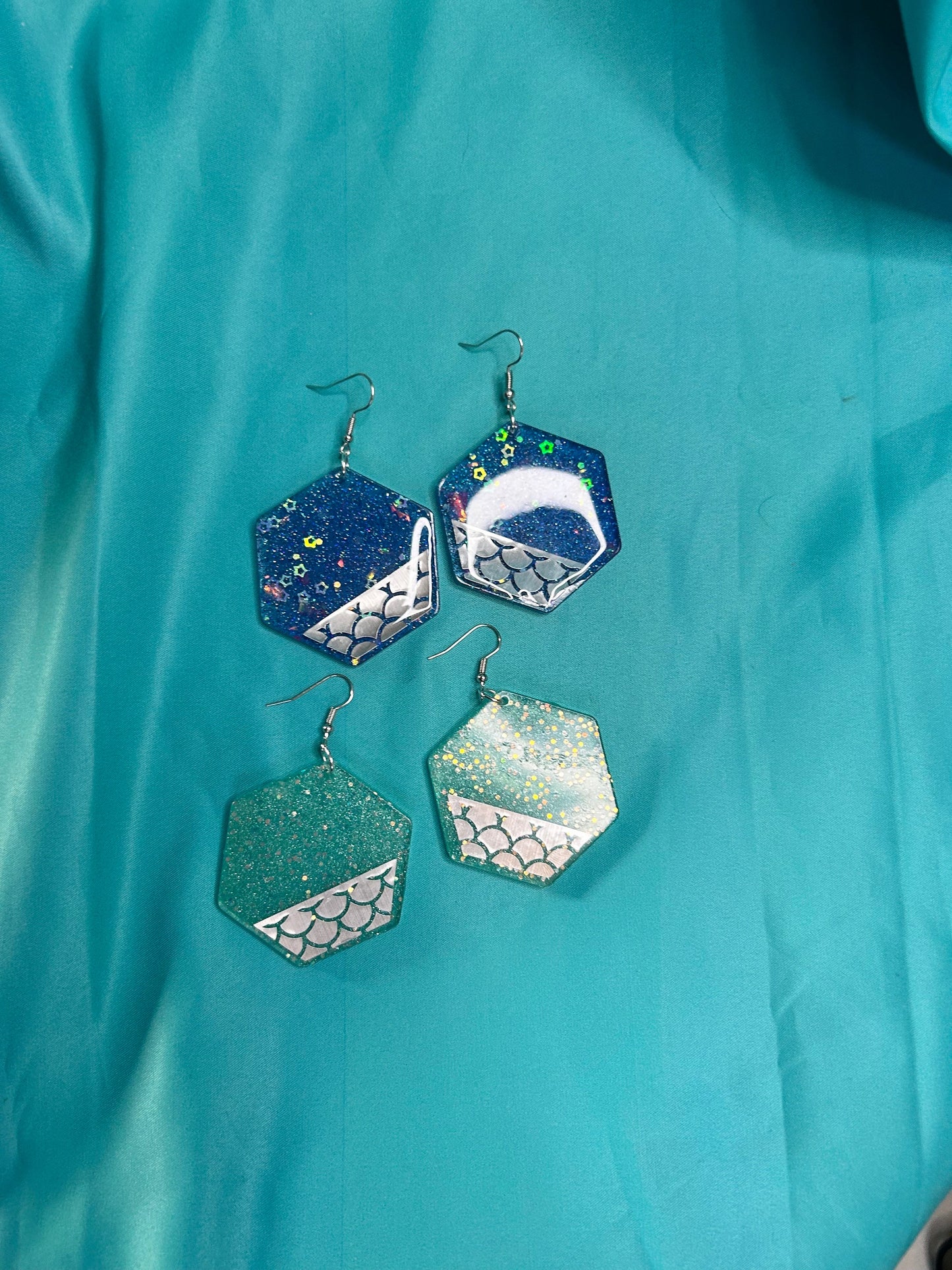 Mermaid Earrings | Choose Your Color | Teal or Blue