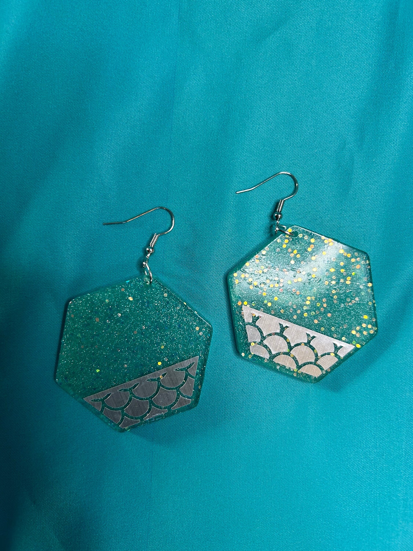 Mermaid Earrings | Choose Your Color | Teal or Blue